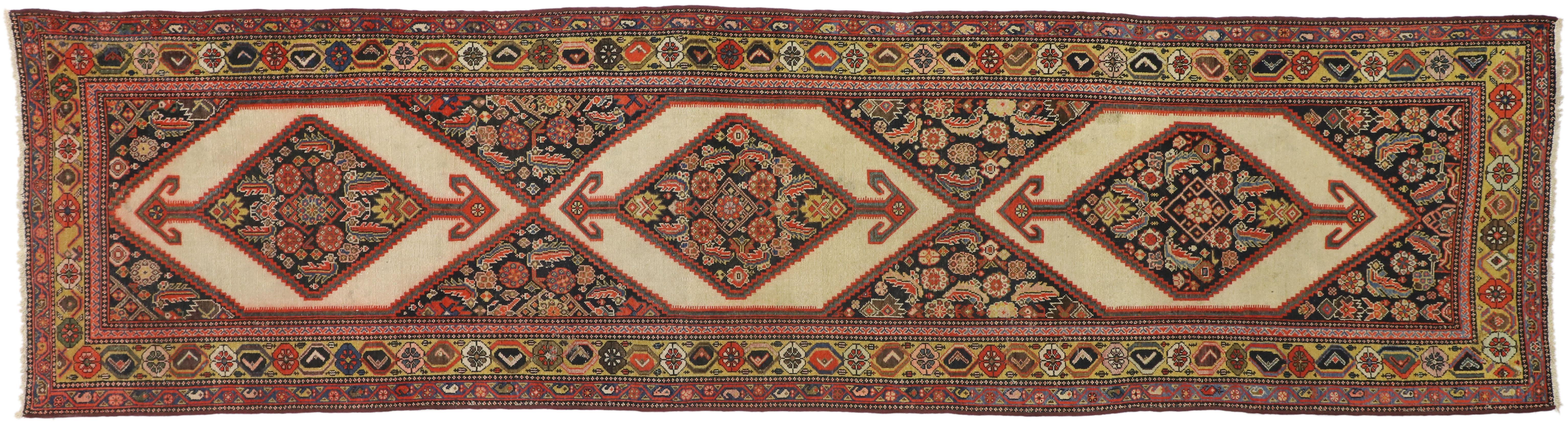 Antique Persian Malayer Runner with Tudor Manor House Style For Sale 3