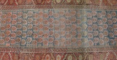 Antique Persian Malayer Runner with Unique Boteh Design in Soft Blue 3'5 x 18'5