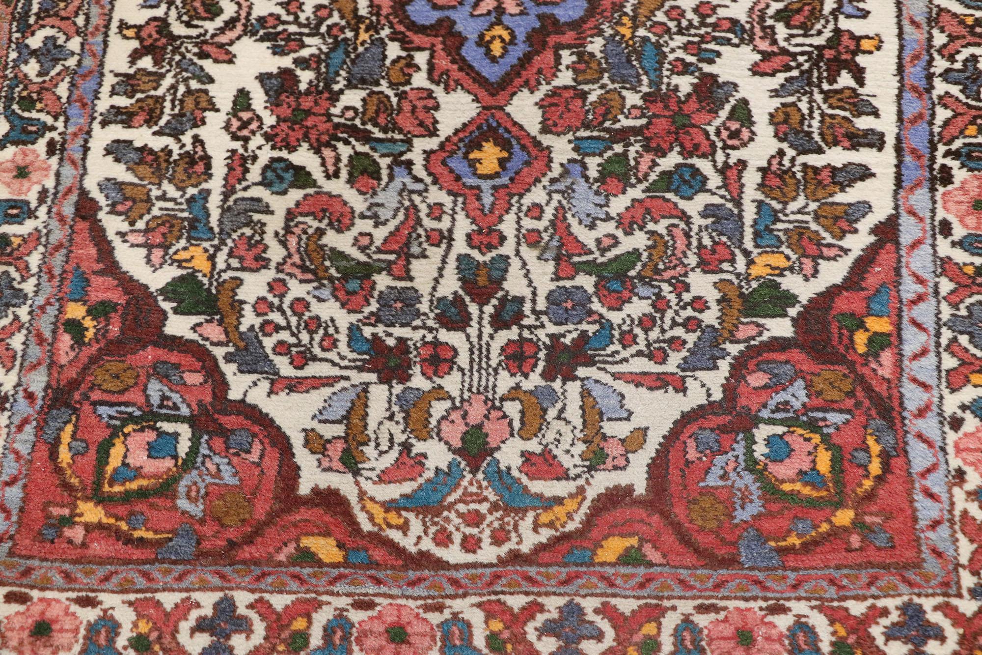 Antique Persian Malayer Runner with Victorian Farmhouse Style In Good Condition In Dallas, TX