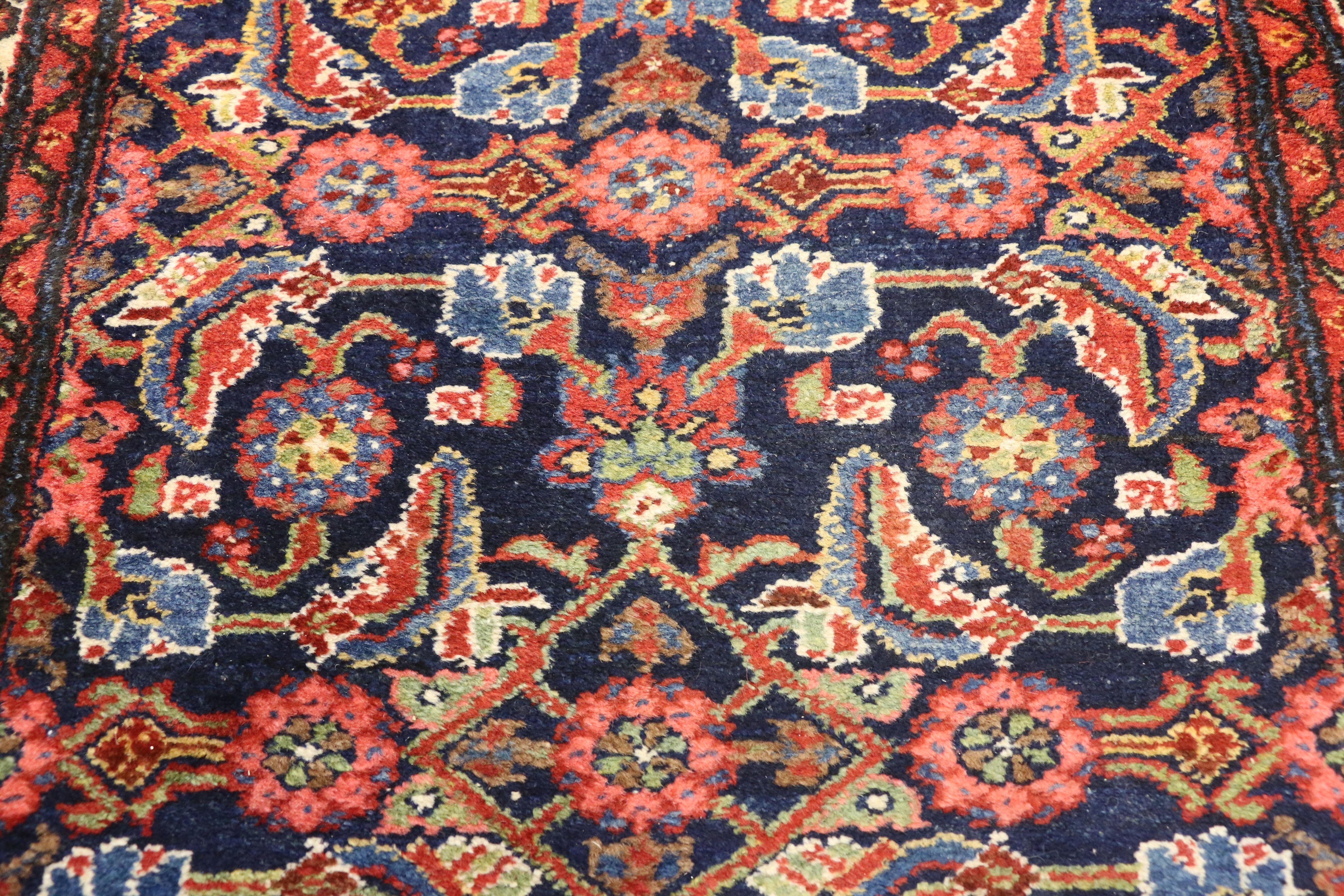 Antique Persian Malayer Runner with Victorian Style, Extra-Long Hallway Runner For Sale 4