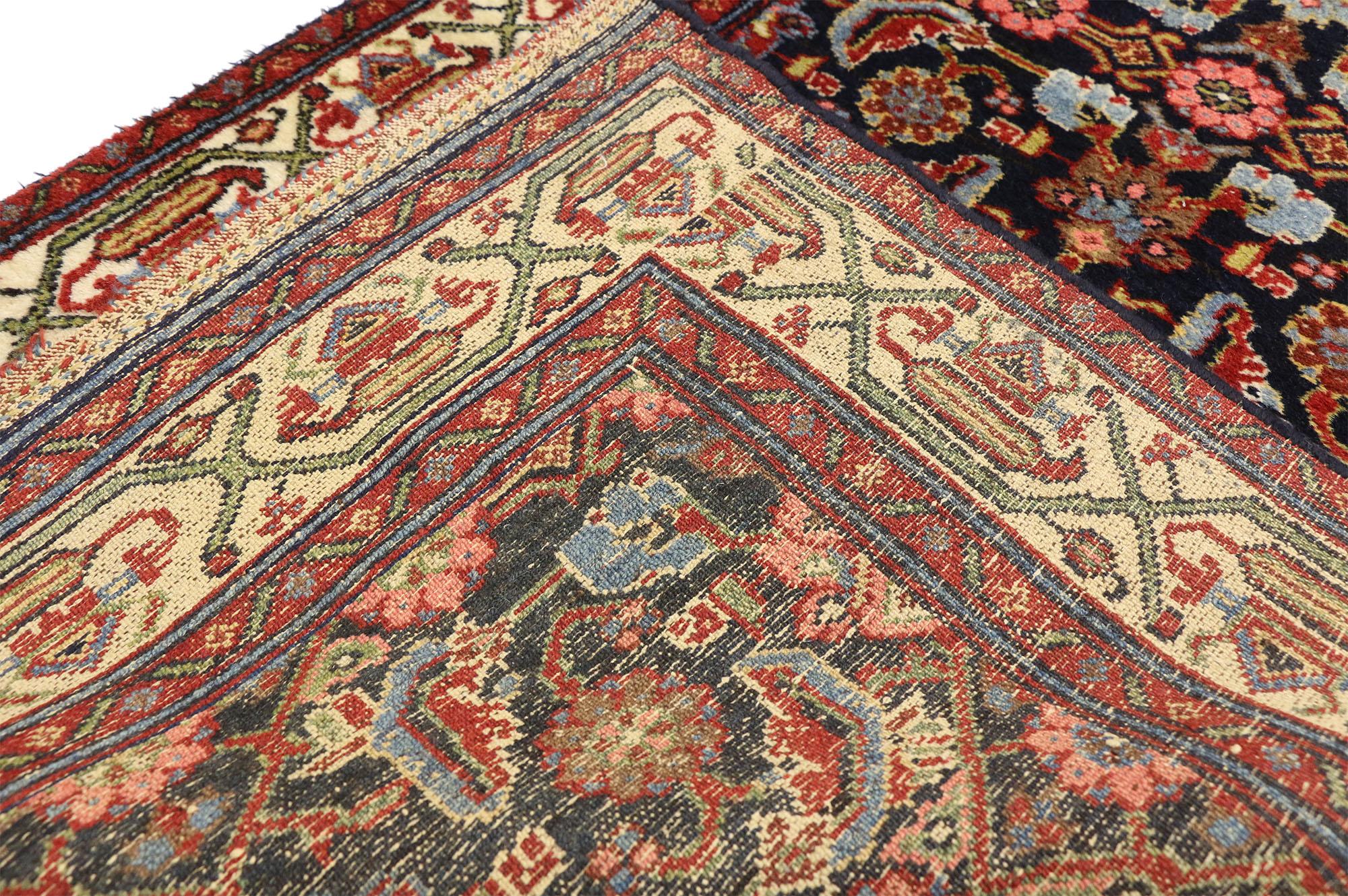 Antique Persian Malayer Runner with Victorian Style, Extra-Long Hallway Runner In Good Condition For Sale In Dallas, TX