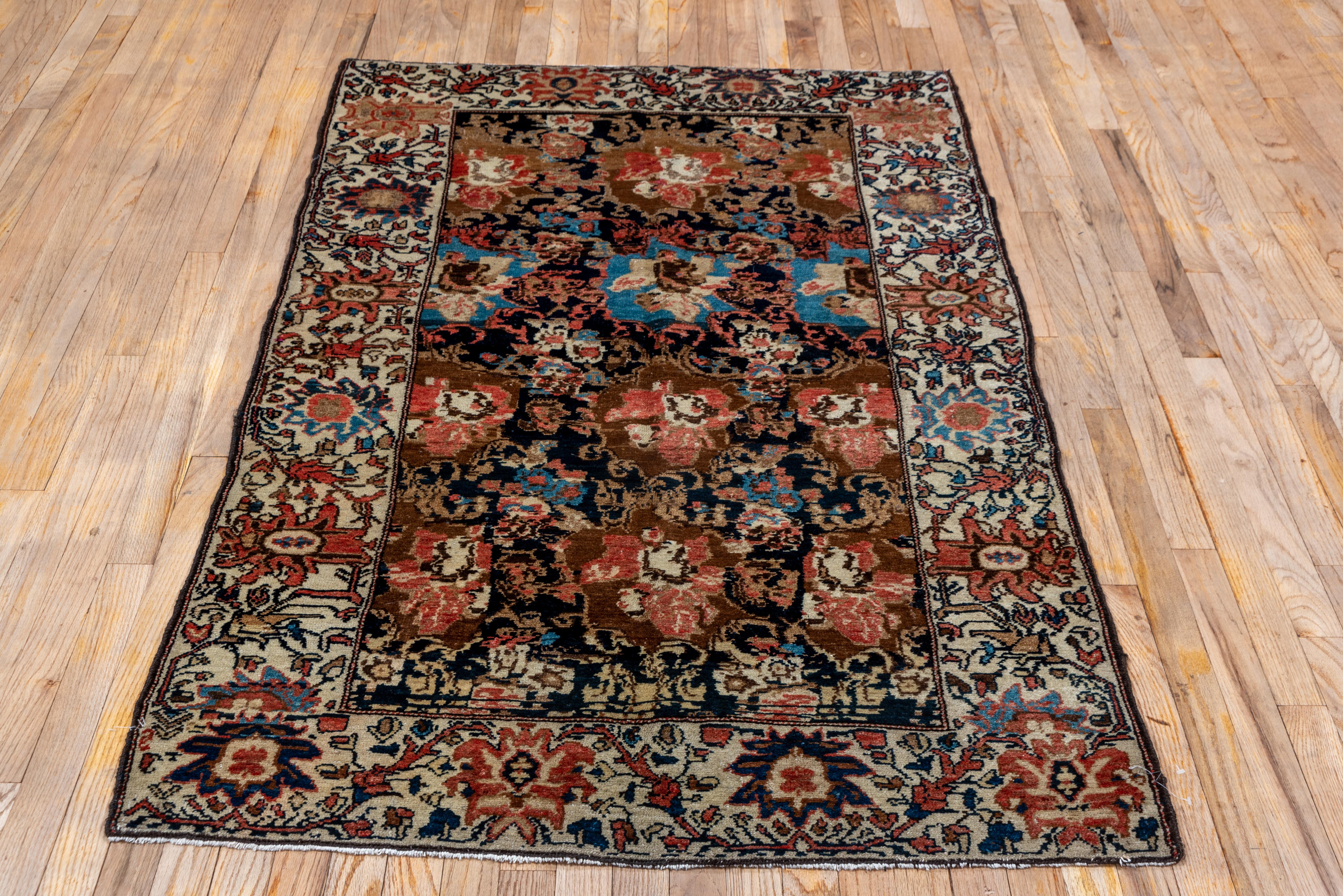 Mid-20th Century Antique Persian Malayer Scatter Rug, Allover Field, Medium Pile, Circa 1930s For Sale