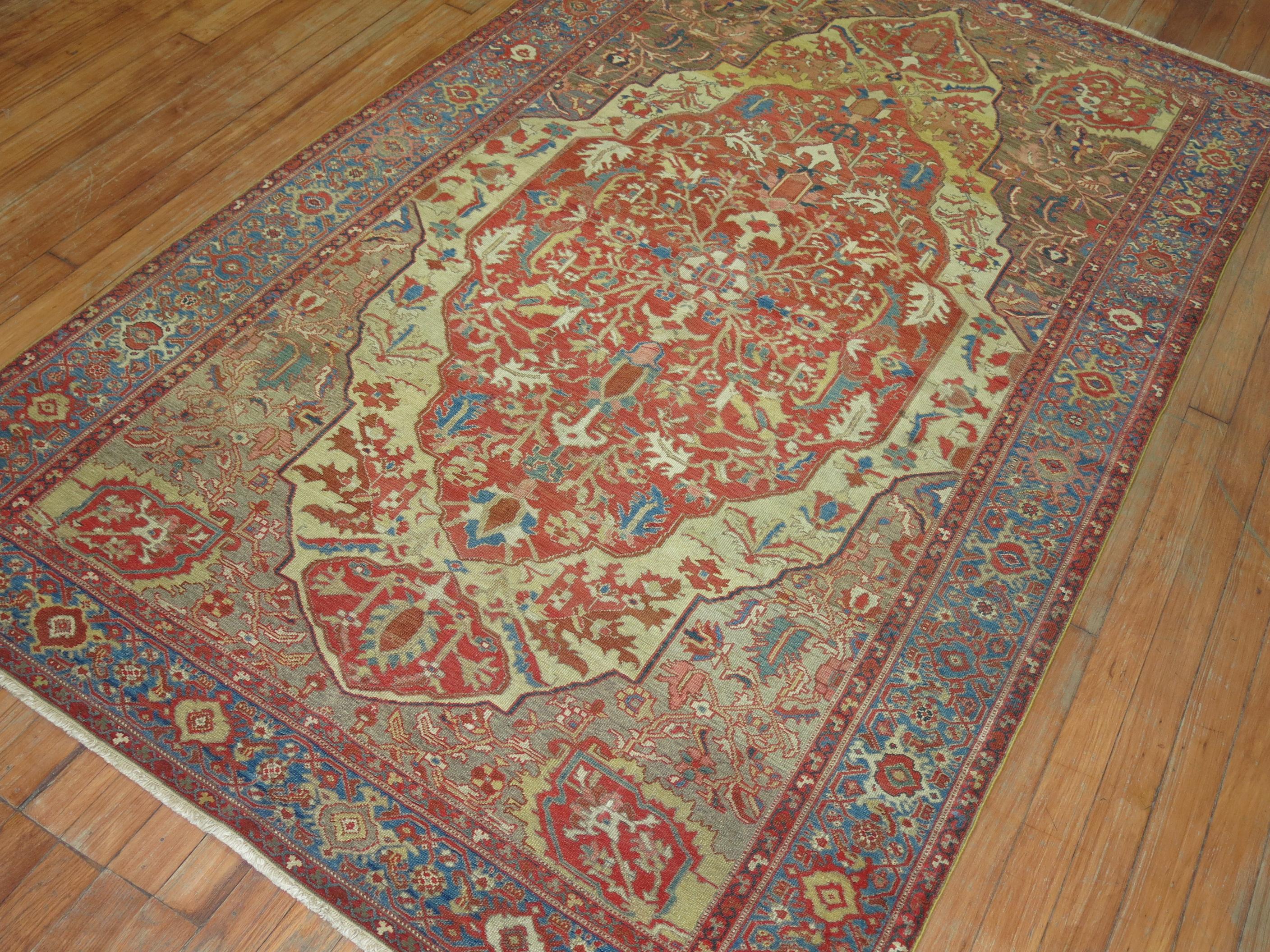Superfine Antique Persian Malayer, Late 19th Century For Sale 5