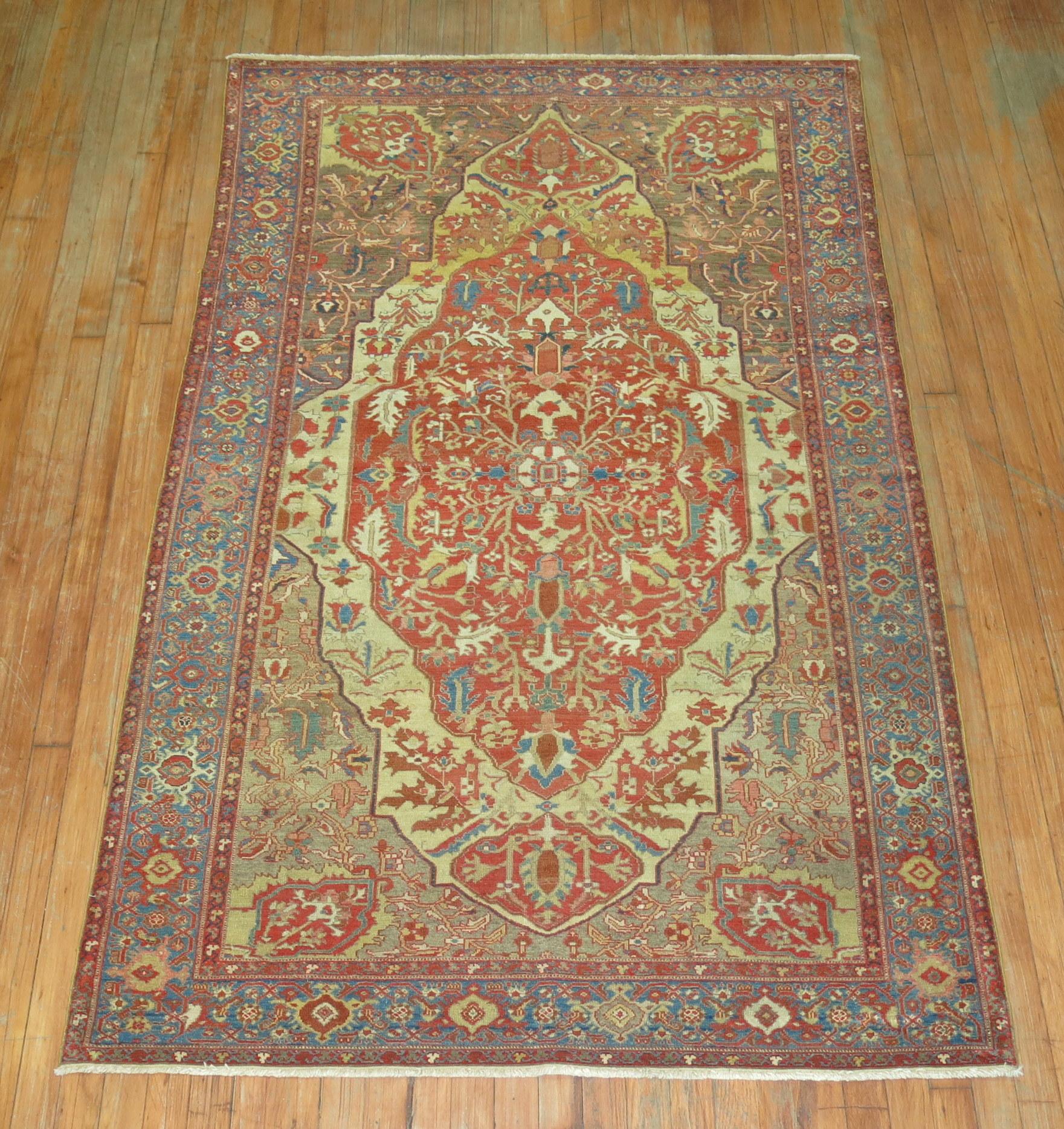 A finely woven authentic handmade 19th century Persian Malayer rug.

Measures: 4'3