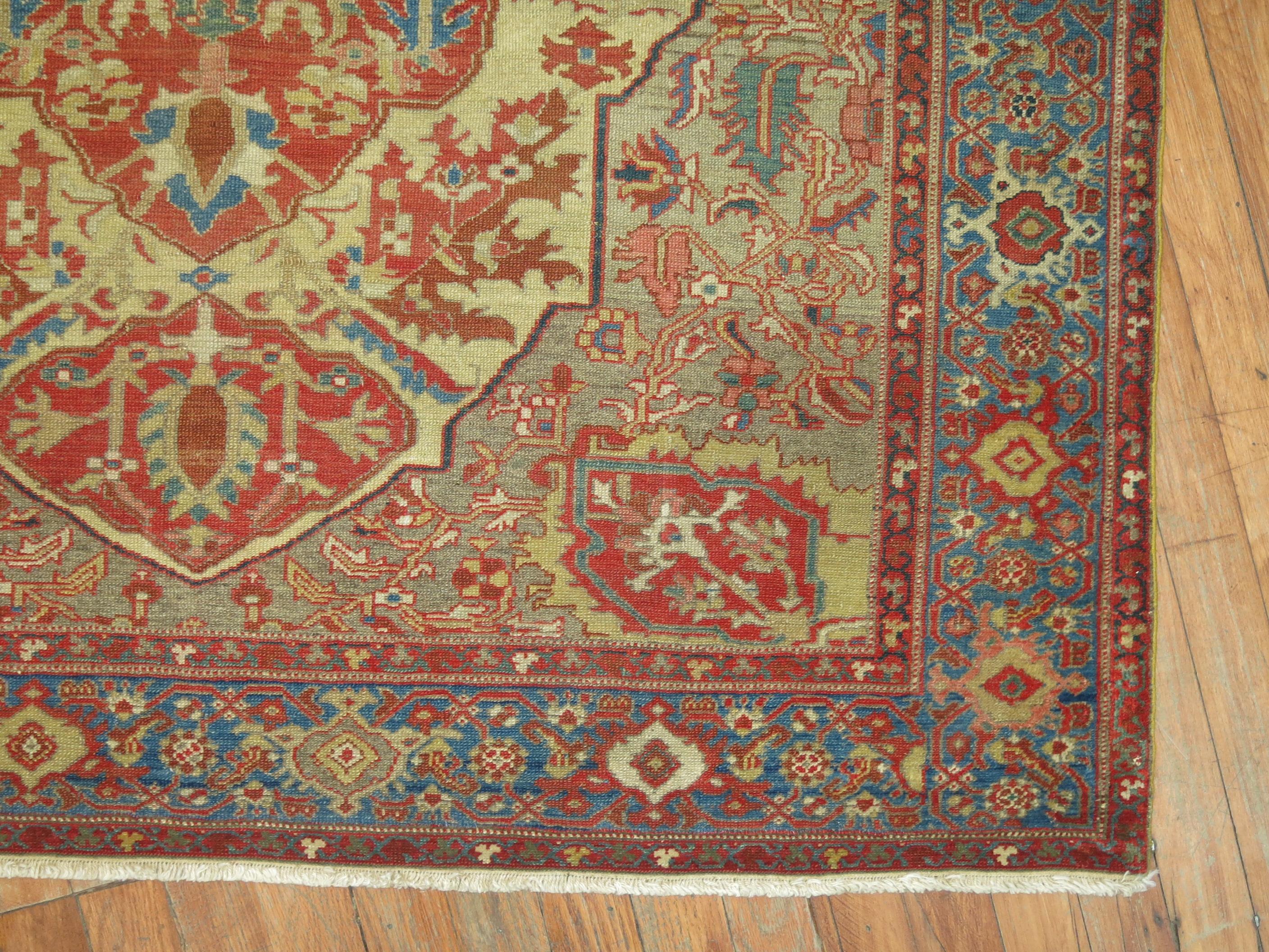 Hand-Knotted Superfine Antique Persian Malayer, Late 19th Century For Sale