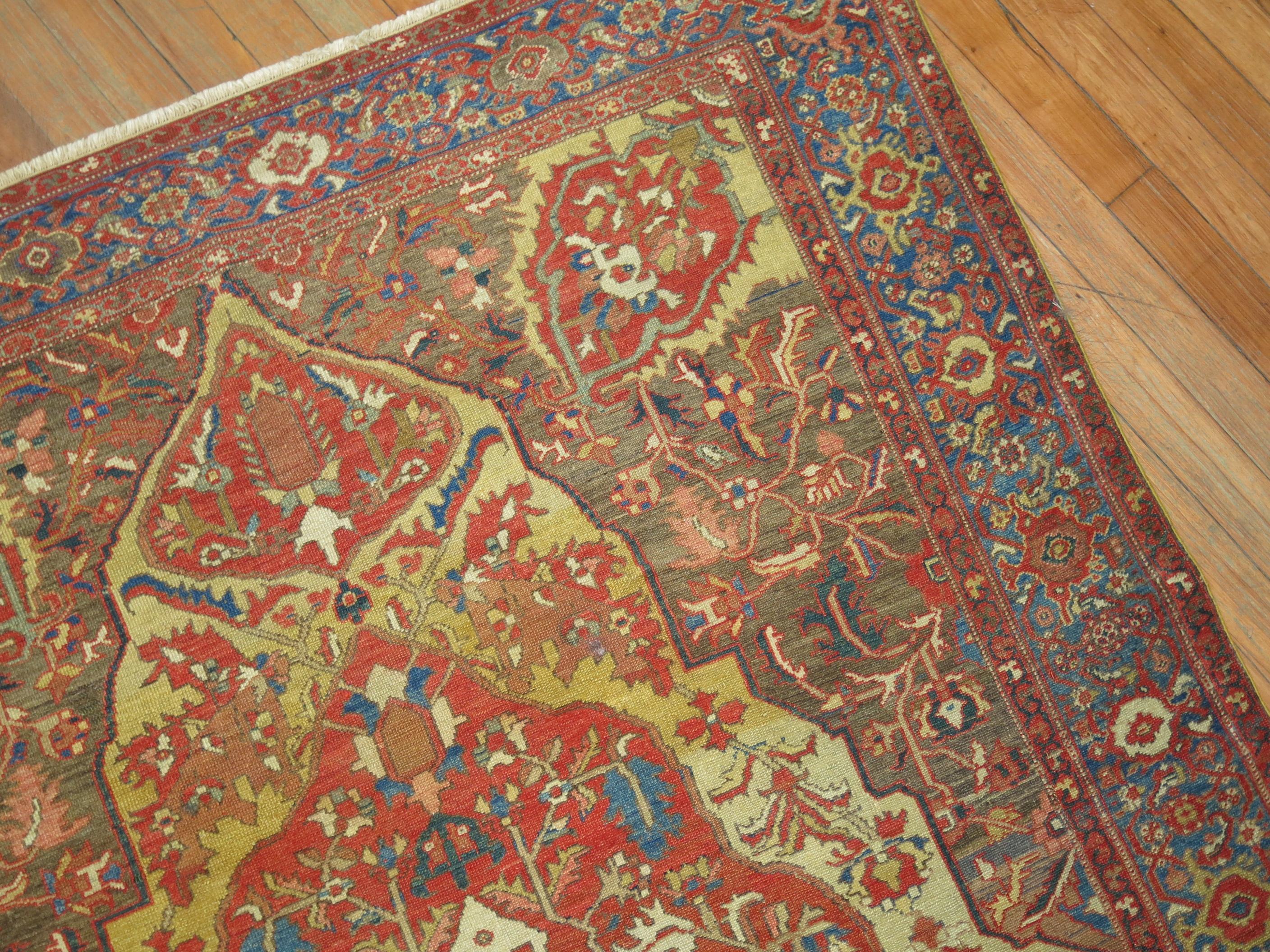 Wool Superfine Antique Persian Malayer, Late 19th Century For Sale