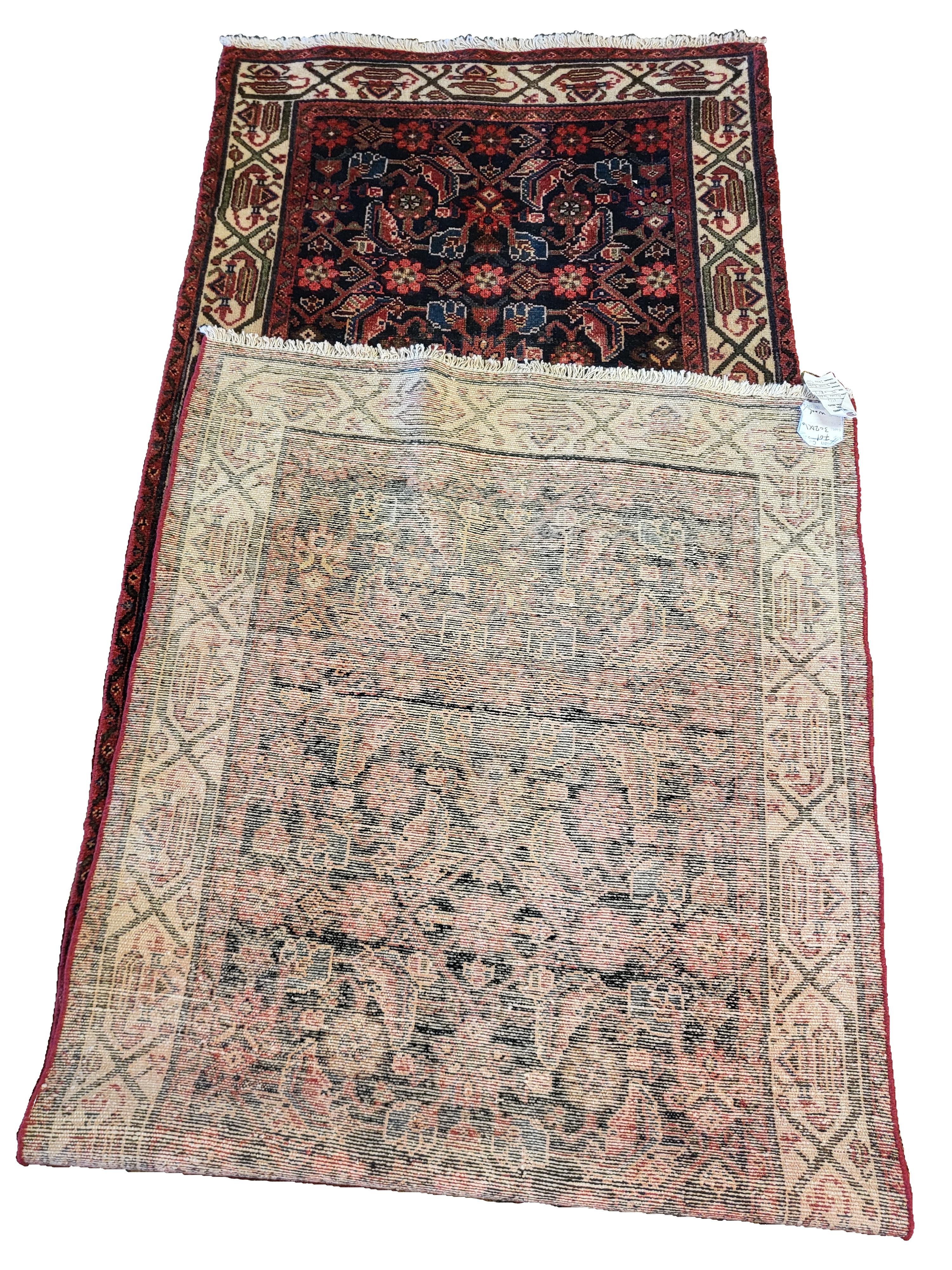 20th Century Antique Persian Malayer - Tribal Runner - Mahi Design For Sale