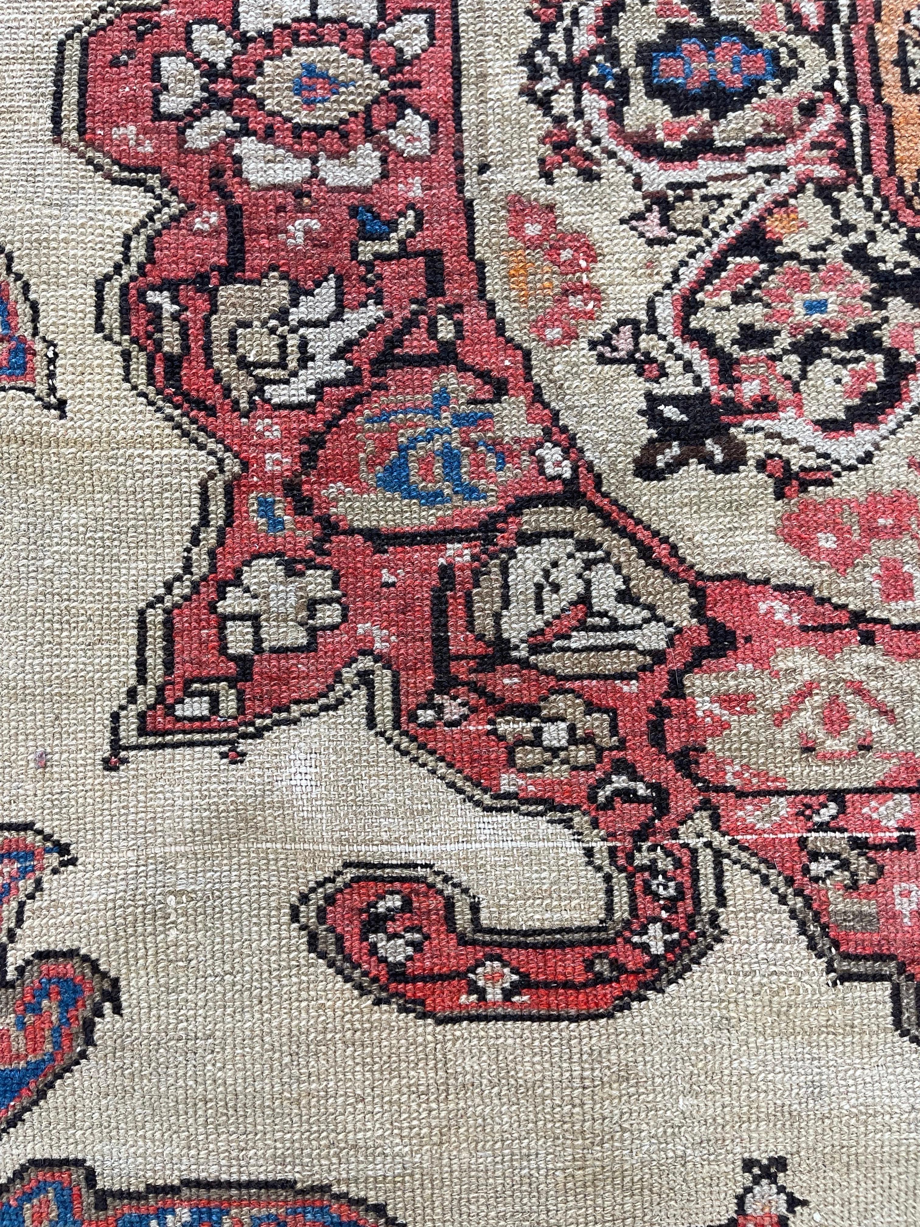 Perse Antique tapis persan Malayer Vagireh Sampler, vers 1920 en vente