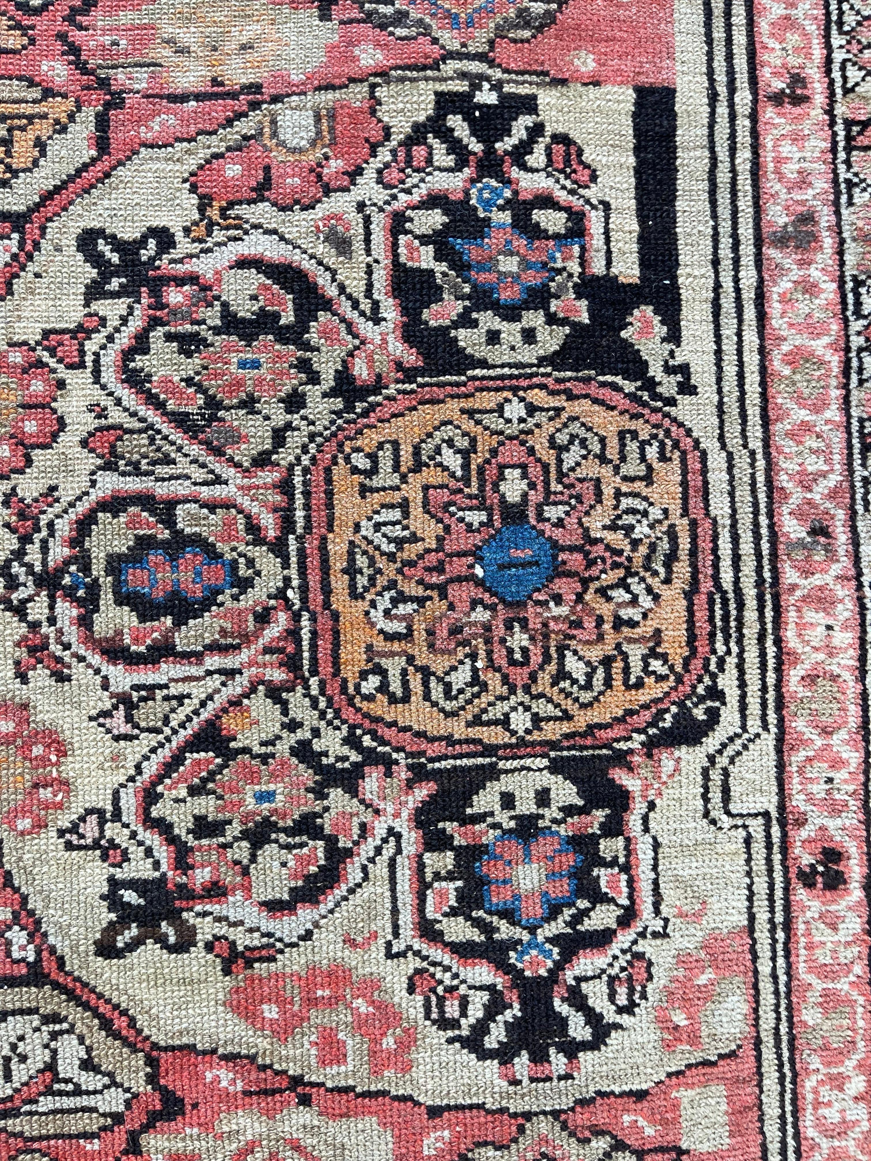 Antique tapis persan Malayer Vagireh Sampler, vers 1920 en vente 1
