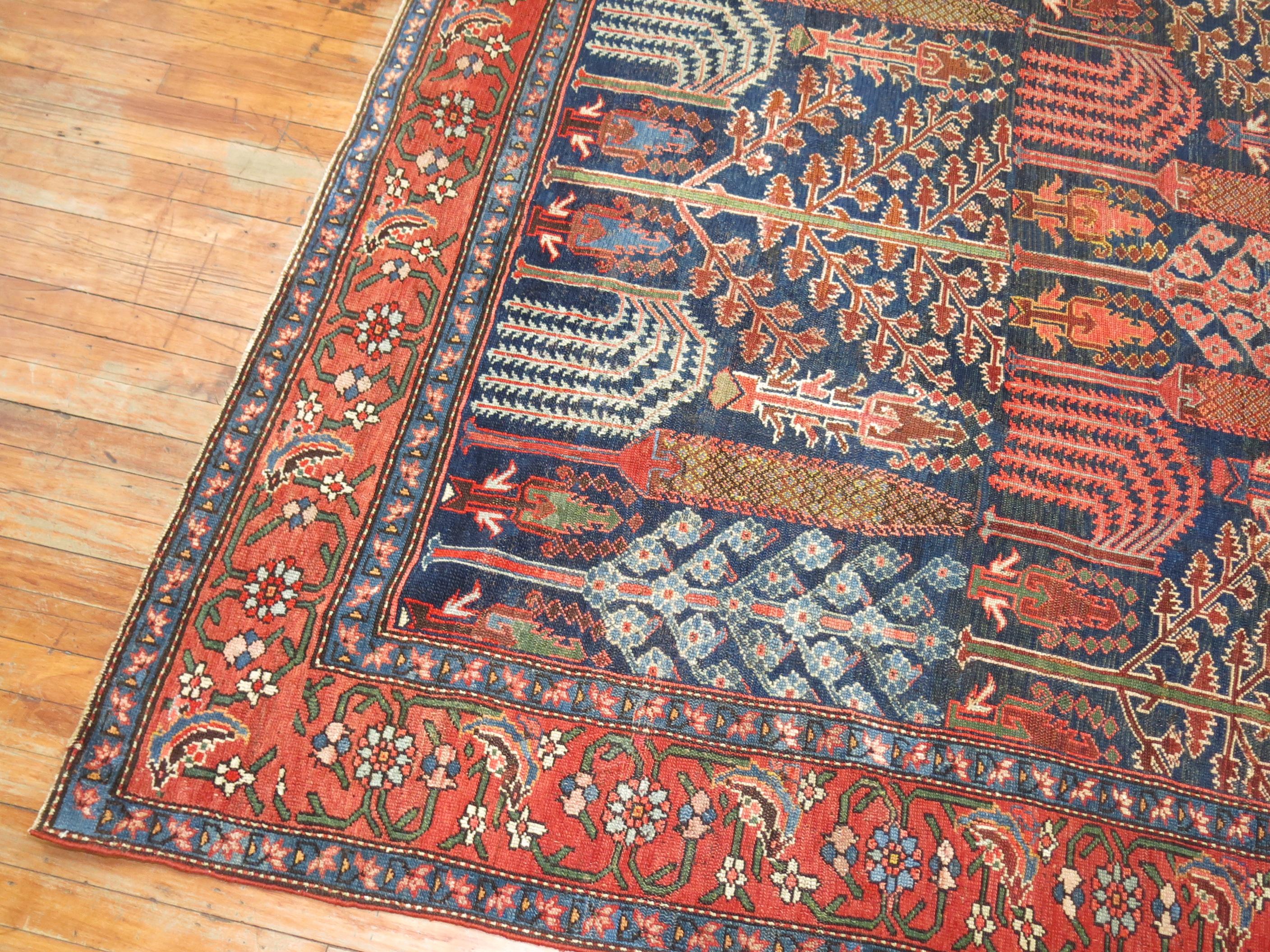 20th Century Antique Persian Malayer Willow Tree Rug For Sale