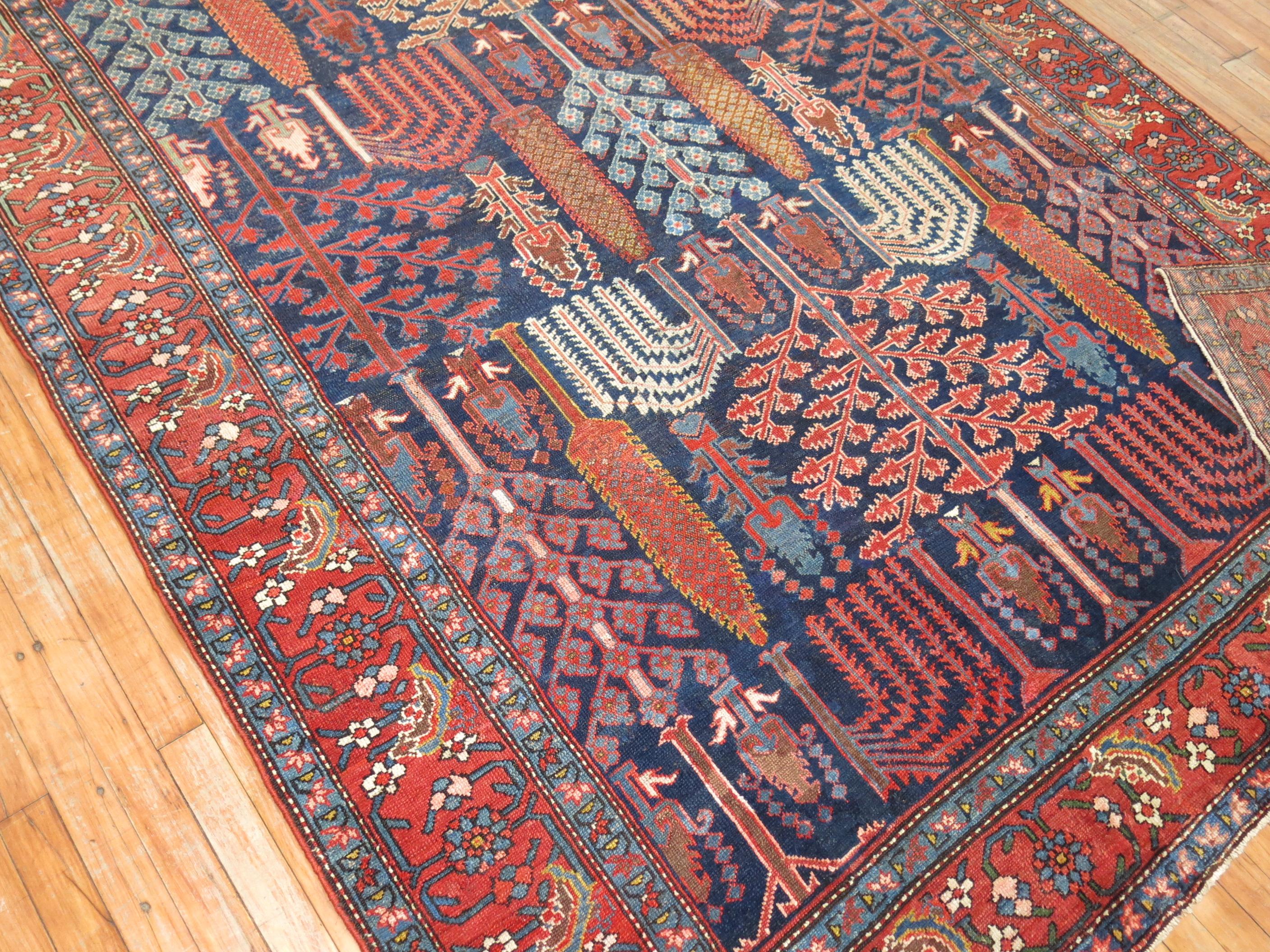 Wool Antique Persian Malayer Willow Tree Rug For Sale