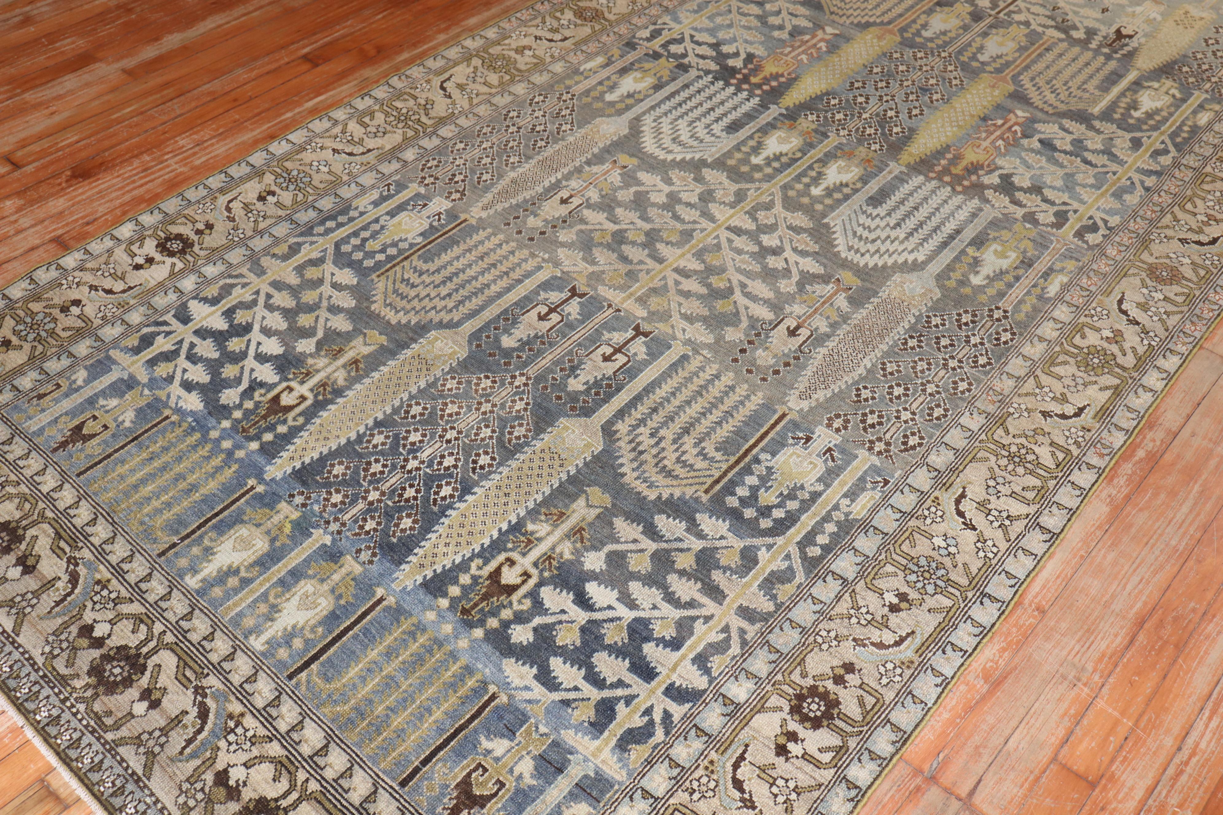 Hand-Woven Antique Persian Malayer Willow Tree Gallery Runner For Sale