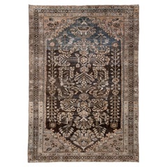 Antique Persian Malayer with Graphic Botanical Pattern