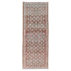 Antique Persian Malayer with Sub-Geometric Floral Design in Reds & Earthy Tones