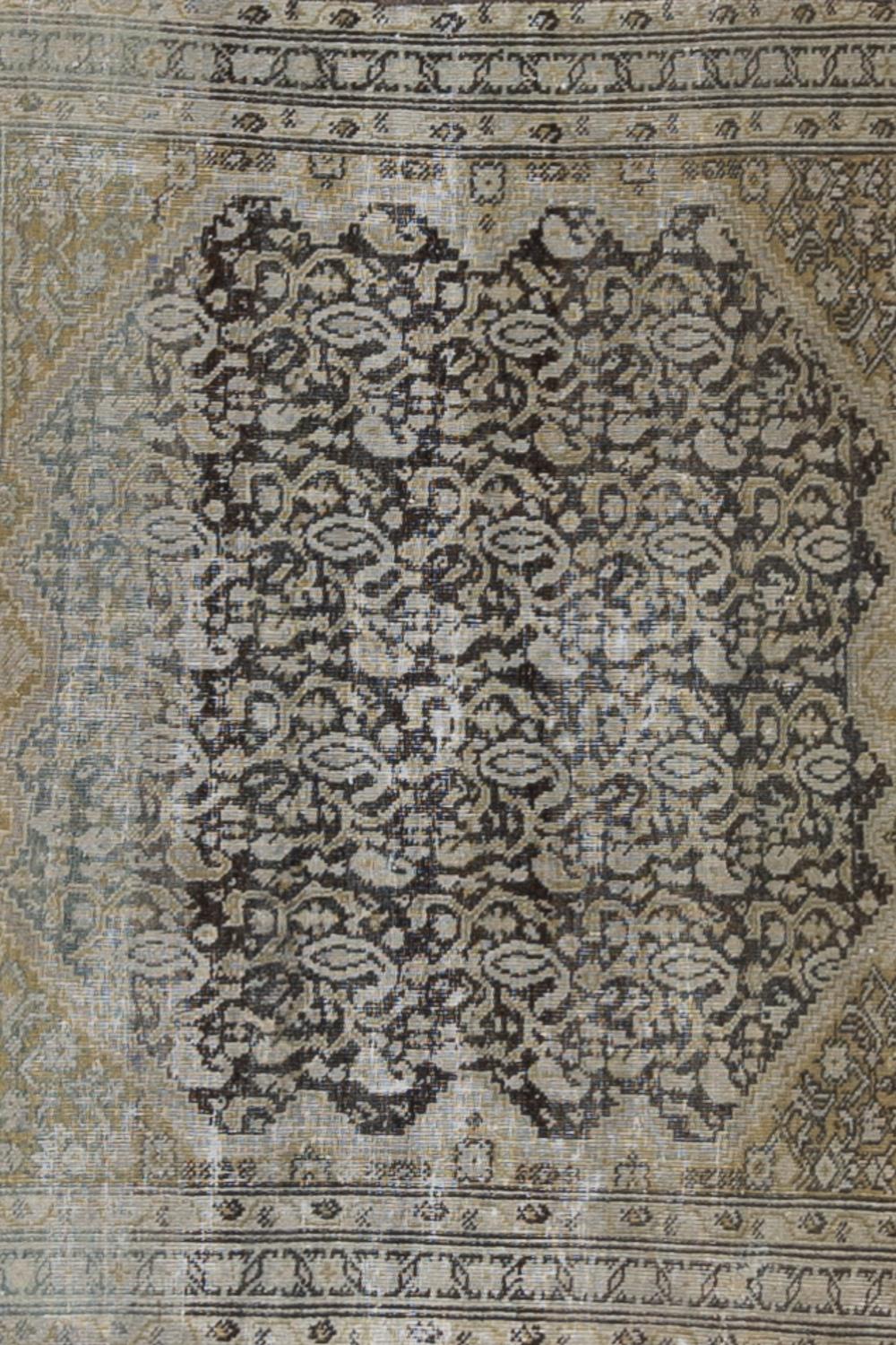 Pile: Low

Rare size and square shape Malayer woven in the early 20th century. Thin drapery like feel with well detailed boteh.

Wear Notes: 4

Wear Guide:
Vintage and antique rugs are by nature, pre-loved and may show evidence of their past.