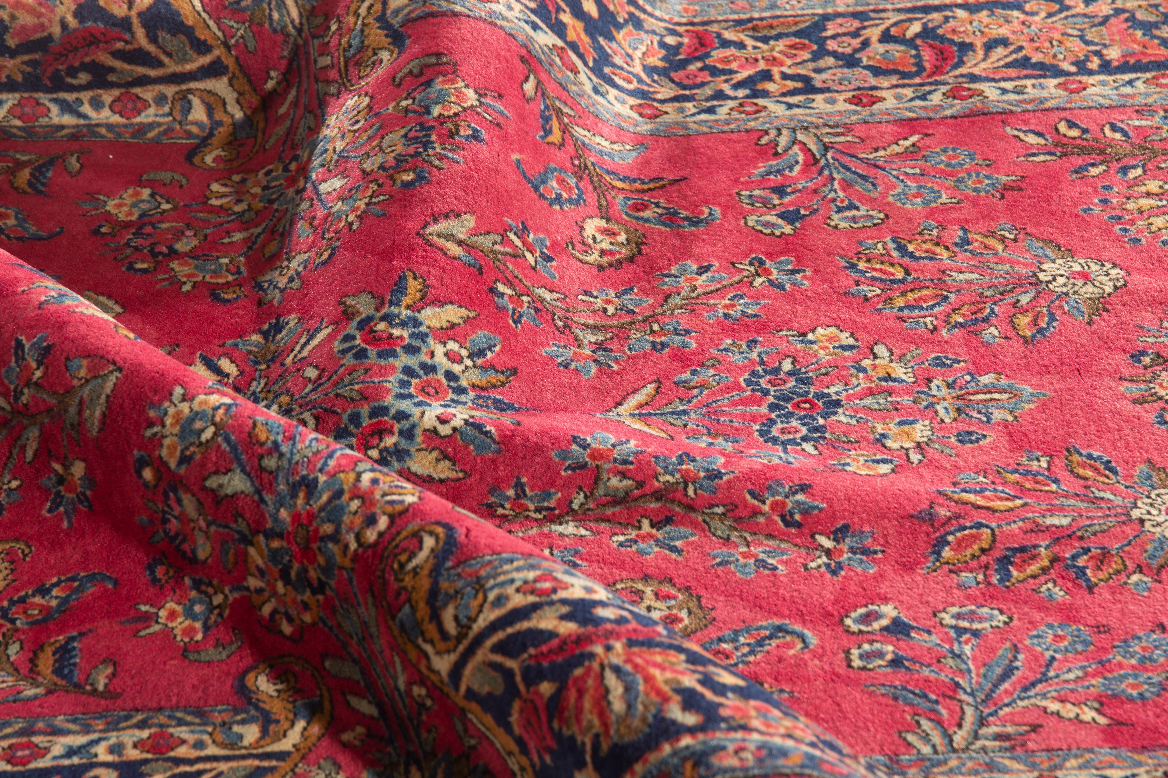 Wool Antique Persian Manchester Kashan, circa 1900 For Sale
