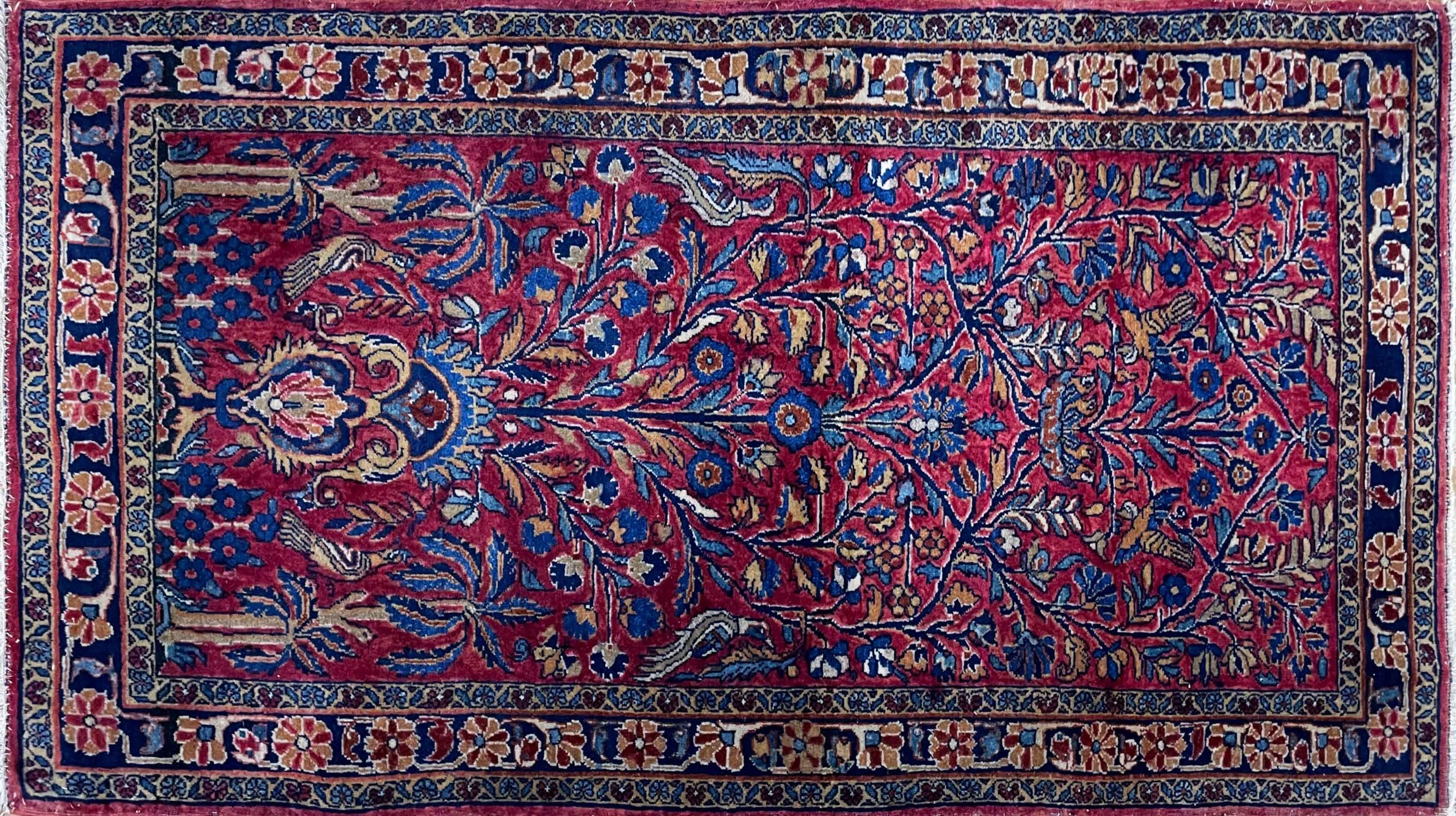 Ask for dealer shipping.
A Kashan rug made in Persia in the city of Kashan in Isfahan Province North Central Iran. There was production of Persian carpet at Royal workshops in the 17th and early 18th century. The Persian carpet workshops ceased