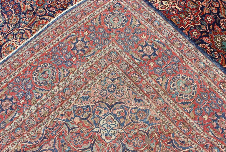Antique Persian Fine Manchester Classic Kashan rug with Medallion