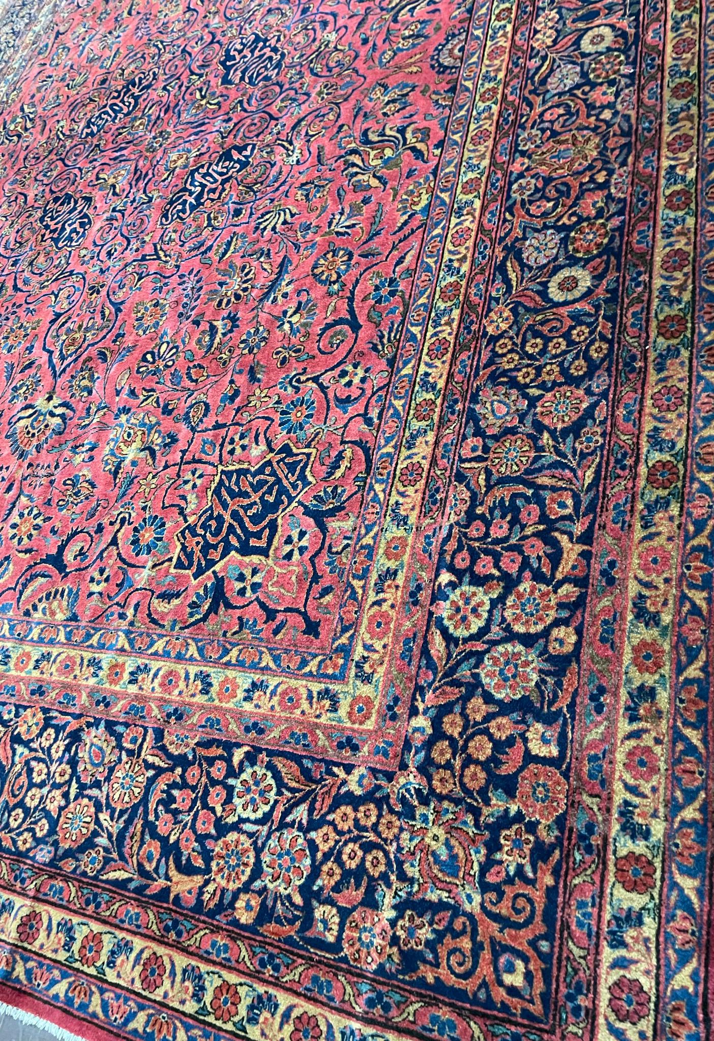 Antique Persian Manchester Kashan, Signed For Sale 6