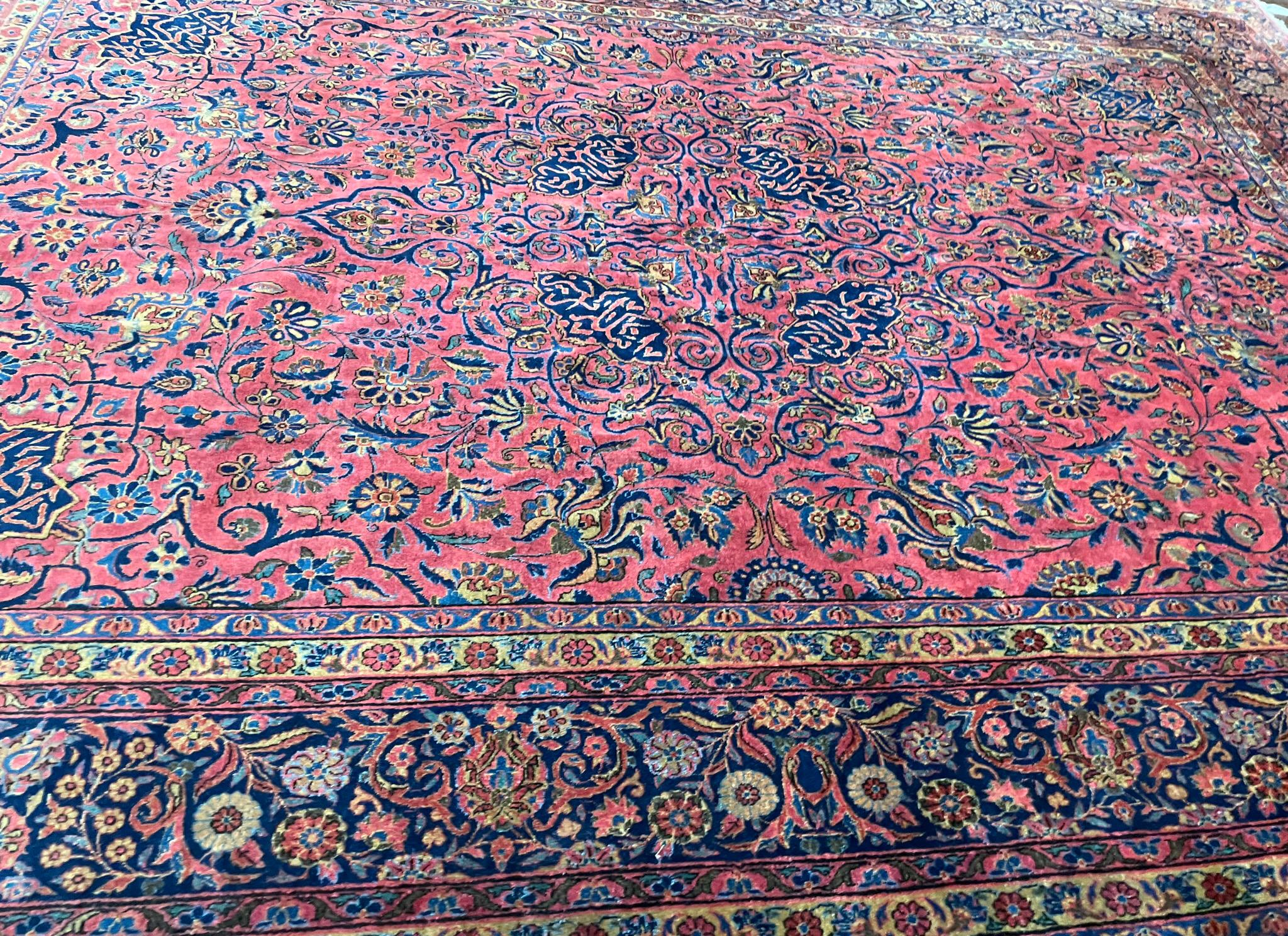 Antique Persian Manchester Kashan, Signed For Sale 7