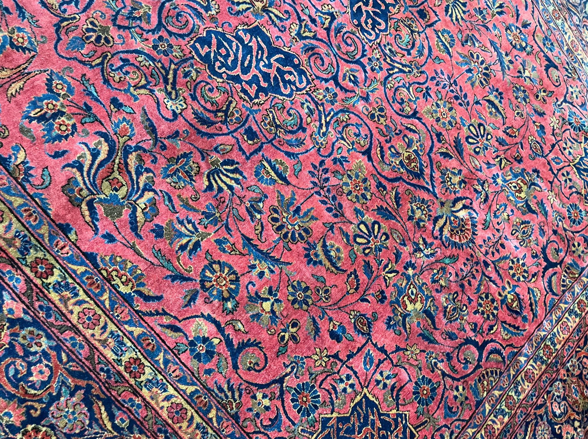 Antique Persian Manchester Kashan, Signed For Sale 8
