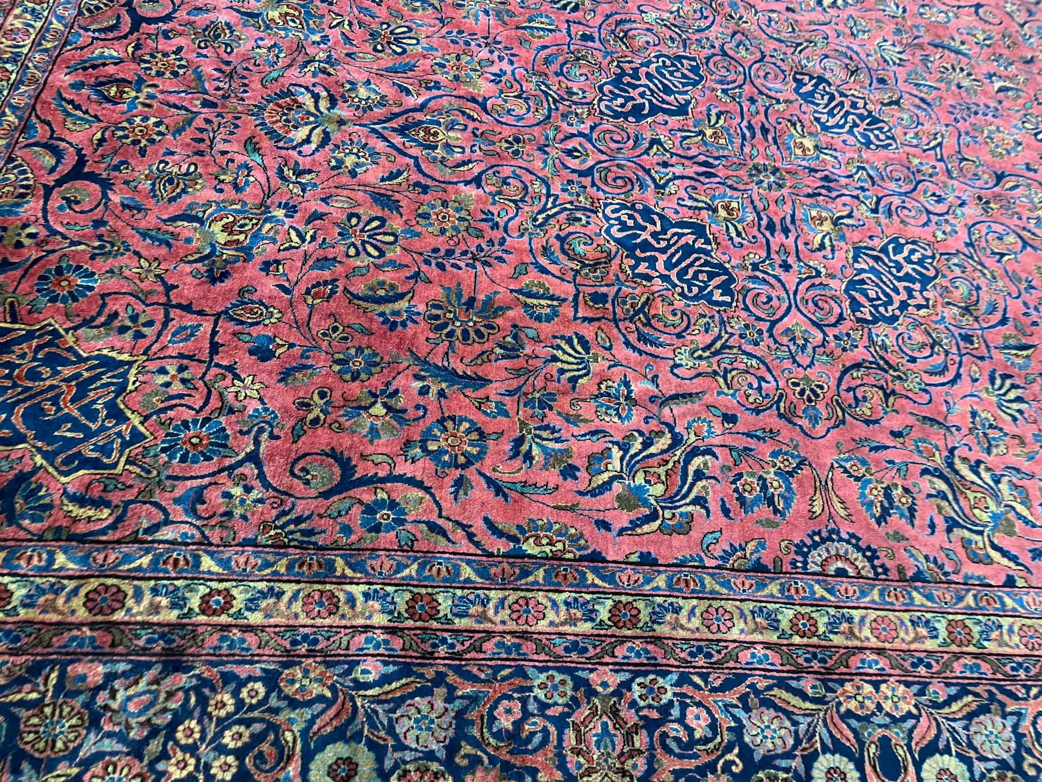 Antique Persian Manchester Kashan, Signed For Sale 2