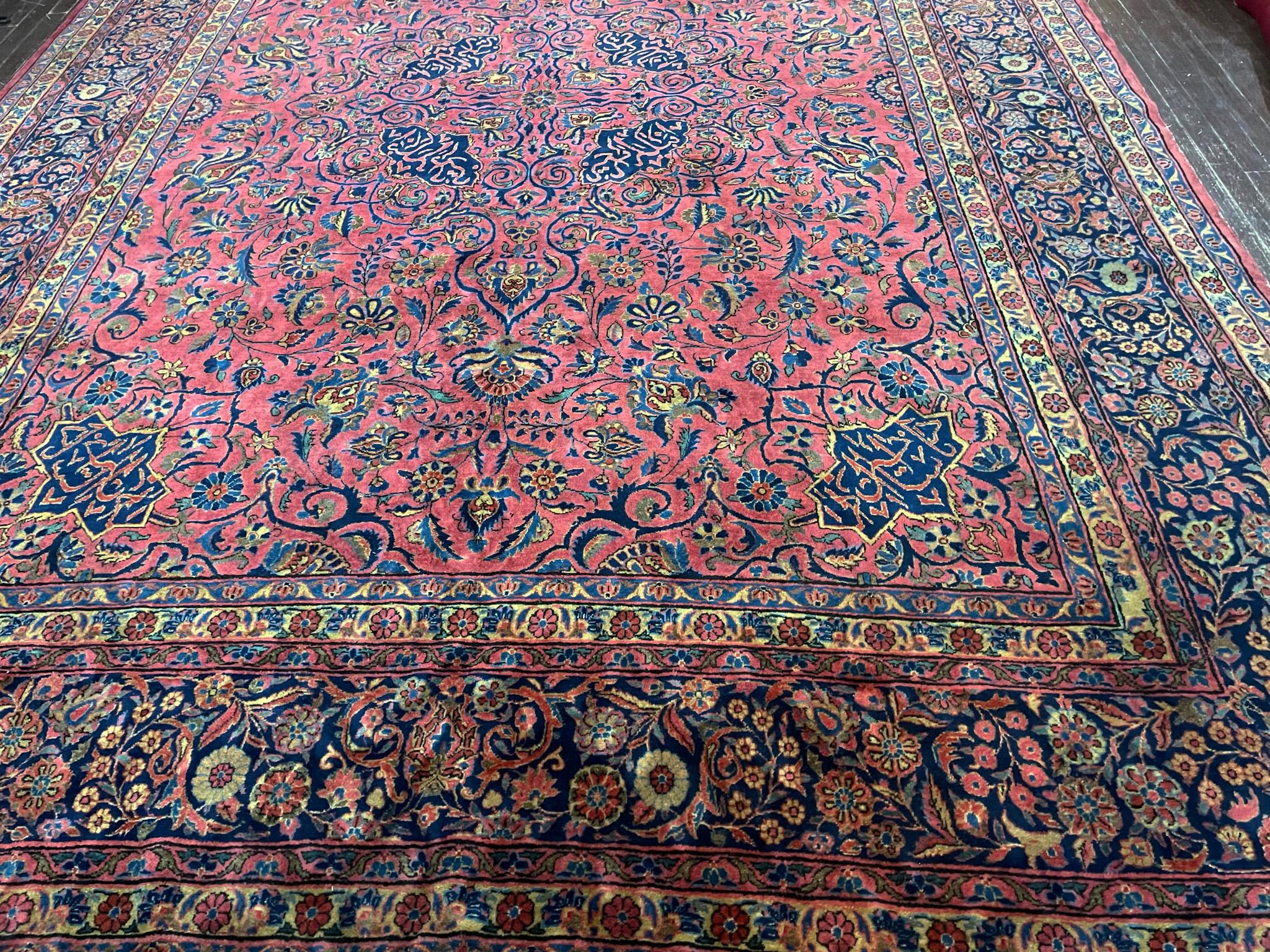 Antique Persian Manchester Kashan, Signed For Sale 3
