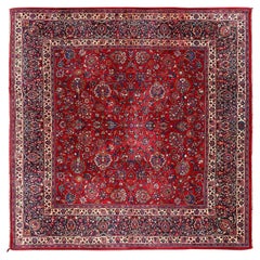 Antique Persian Mashad Amoghli Rug - Size: 7'8x7'9
