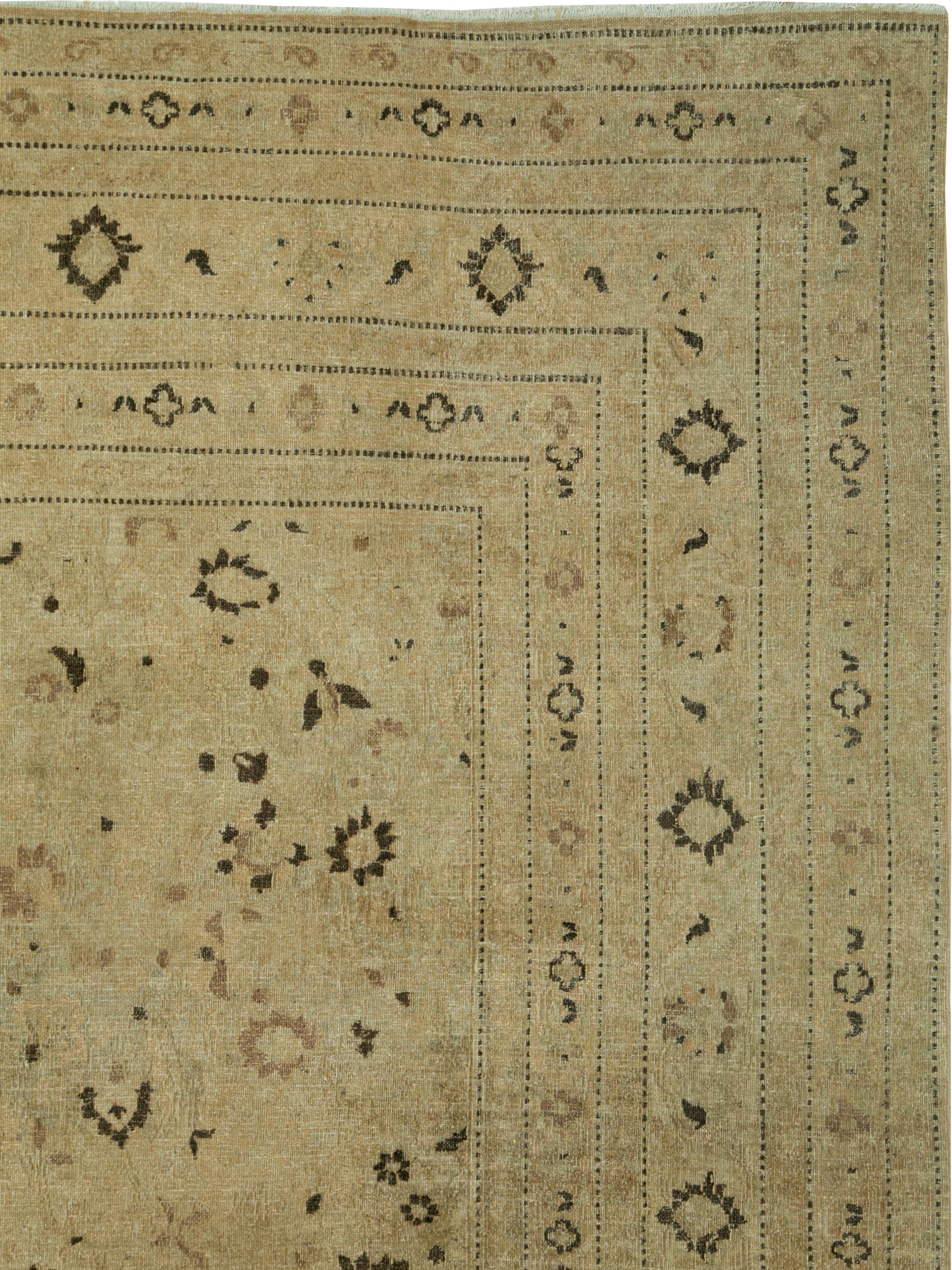 Rustic Antique Persian Mashad Carpet