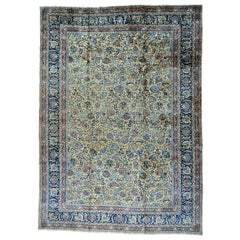 Antique Persian Mashad Large Size, All-Over Design Hand Knotted Oriental Rug