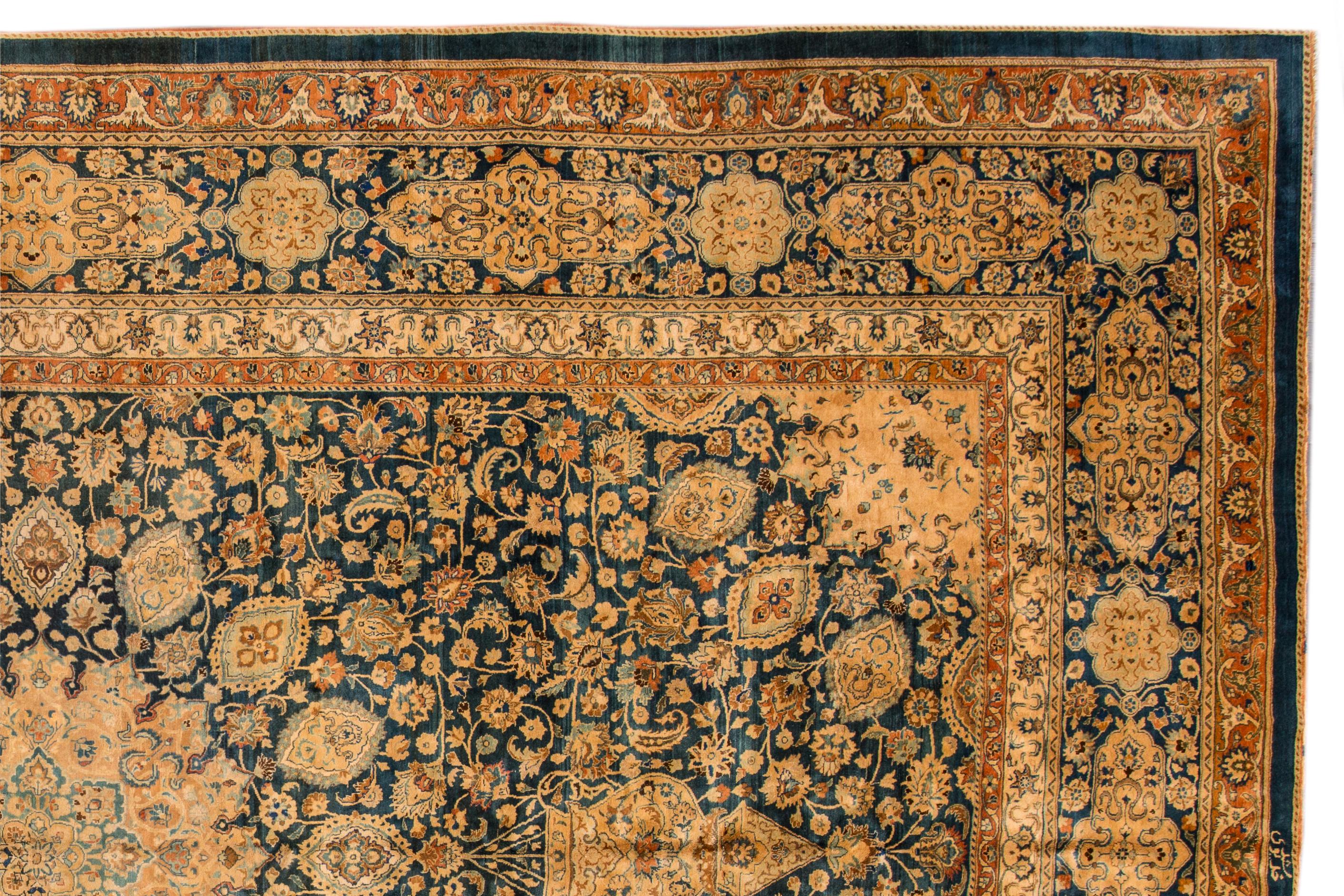 Antique Persian Mashad Rug For Sale 4