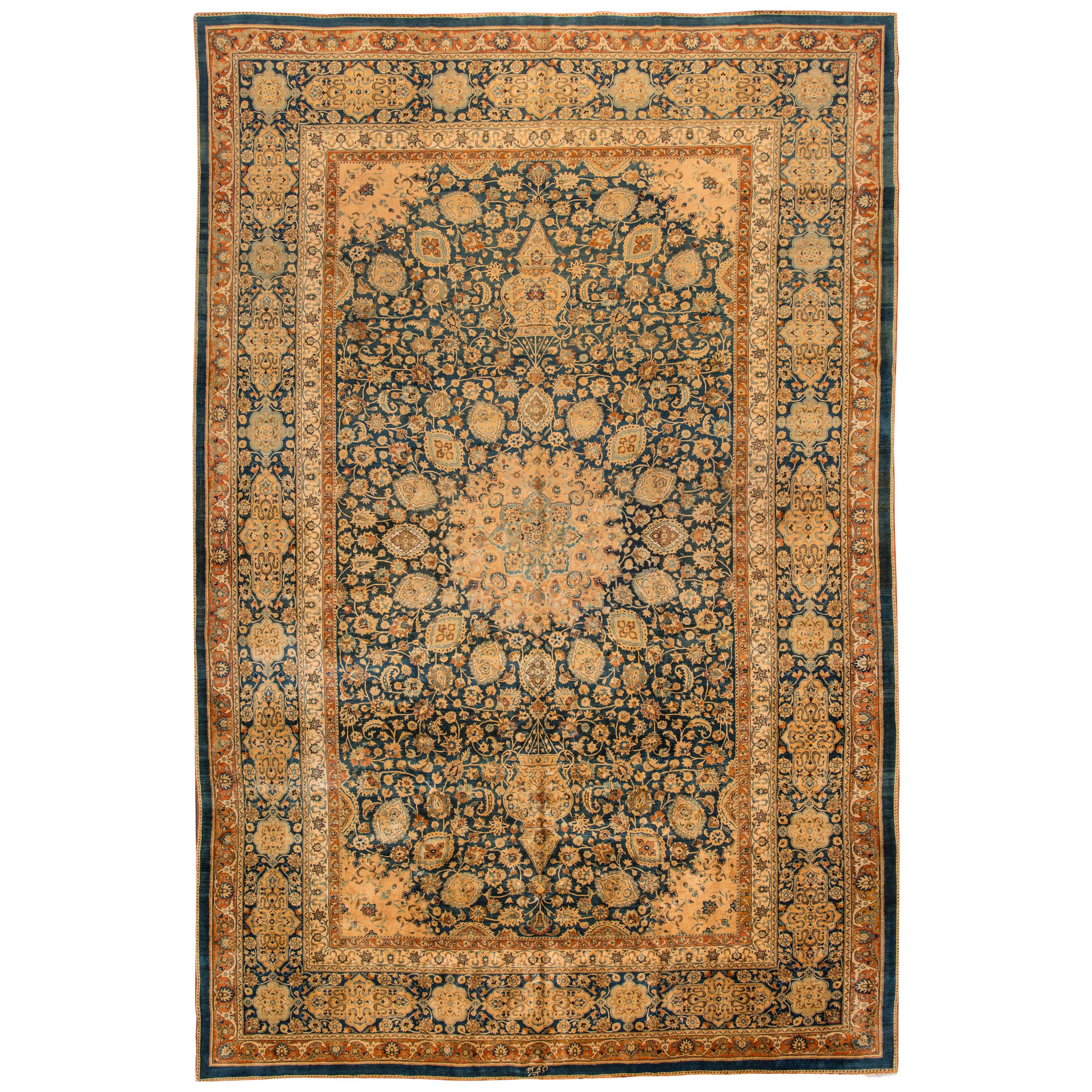 Antique Persian Mashad Rug For Sale