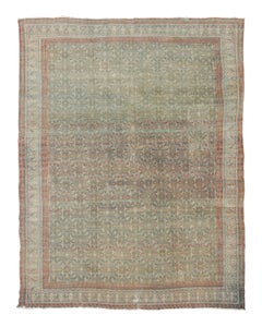 Antique Persian Mashad Rug in Teal with Ornate Paisley Motifs - Rug & Kilim