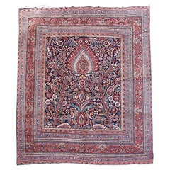Vintage Persian Mashad Rug, Mid-20th Century