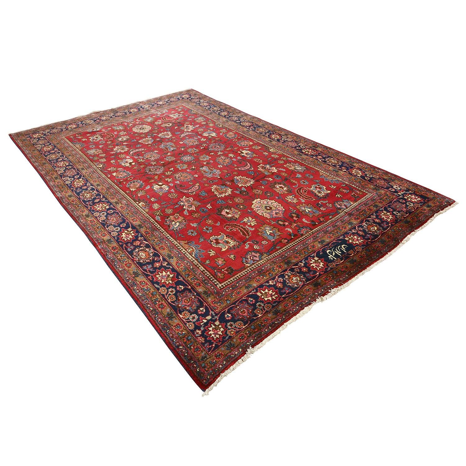 Antiker persischer Mashad-Teppich - Größe: 10'3x6'8 (Persisch) im Angebot