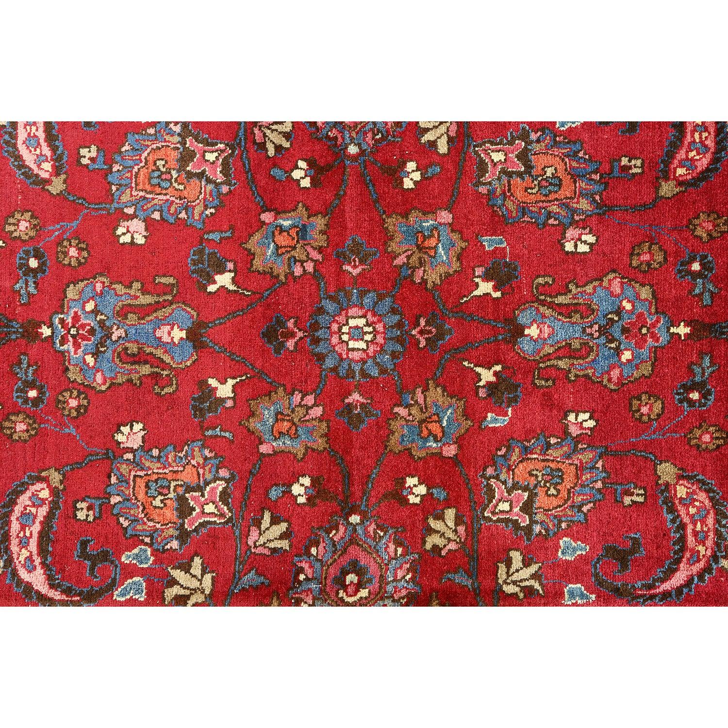 Antiker persischer Mashad-Teppich - Größe: 10'3x6'8 (Handgeknüpft) im Angebot