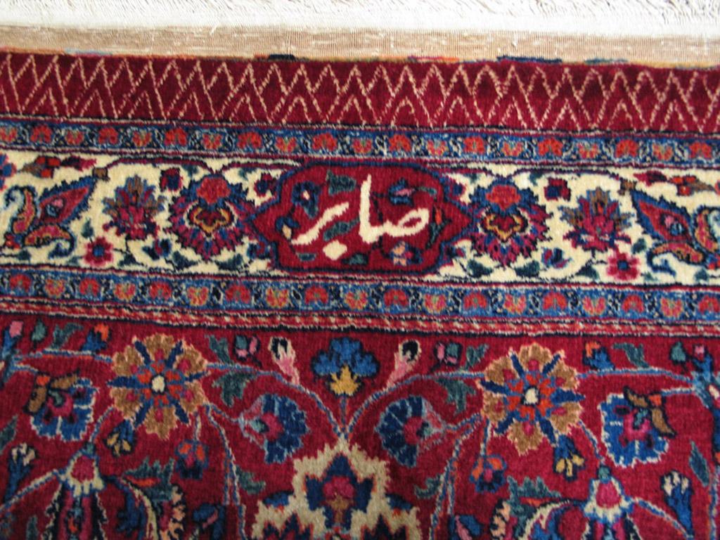 Hand-Knotted Antique Persian Mashad, Sabeer Rug For Sale