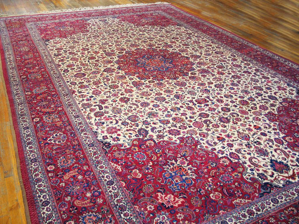 Mid-20th Century Antique Persian Mashad, Sabeer Rug For Sale