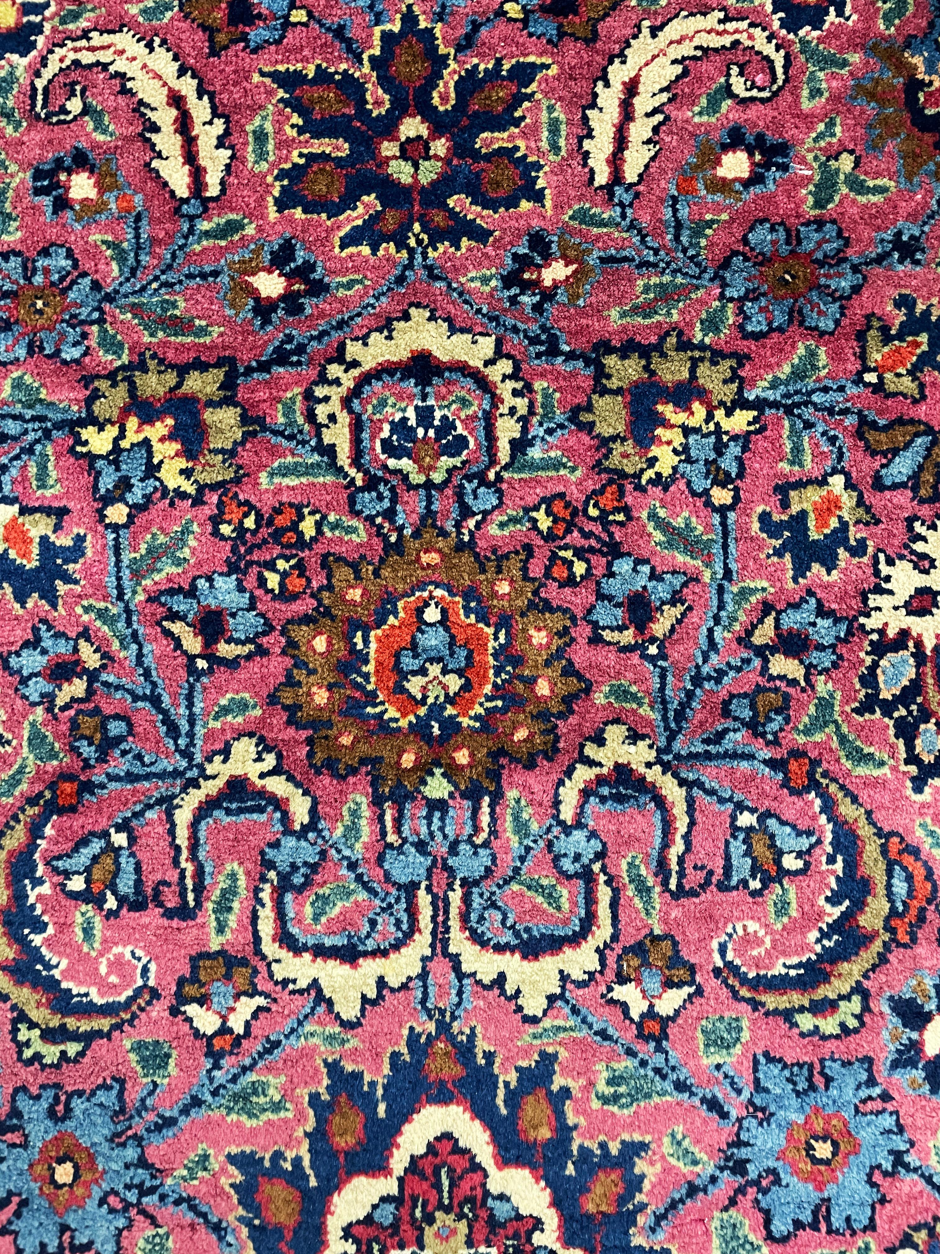 Hand-Woven Antique Persian Mashhad Amogli Rug, Rare For Sale