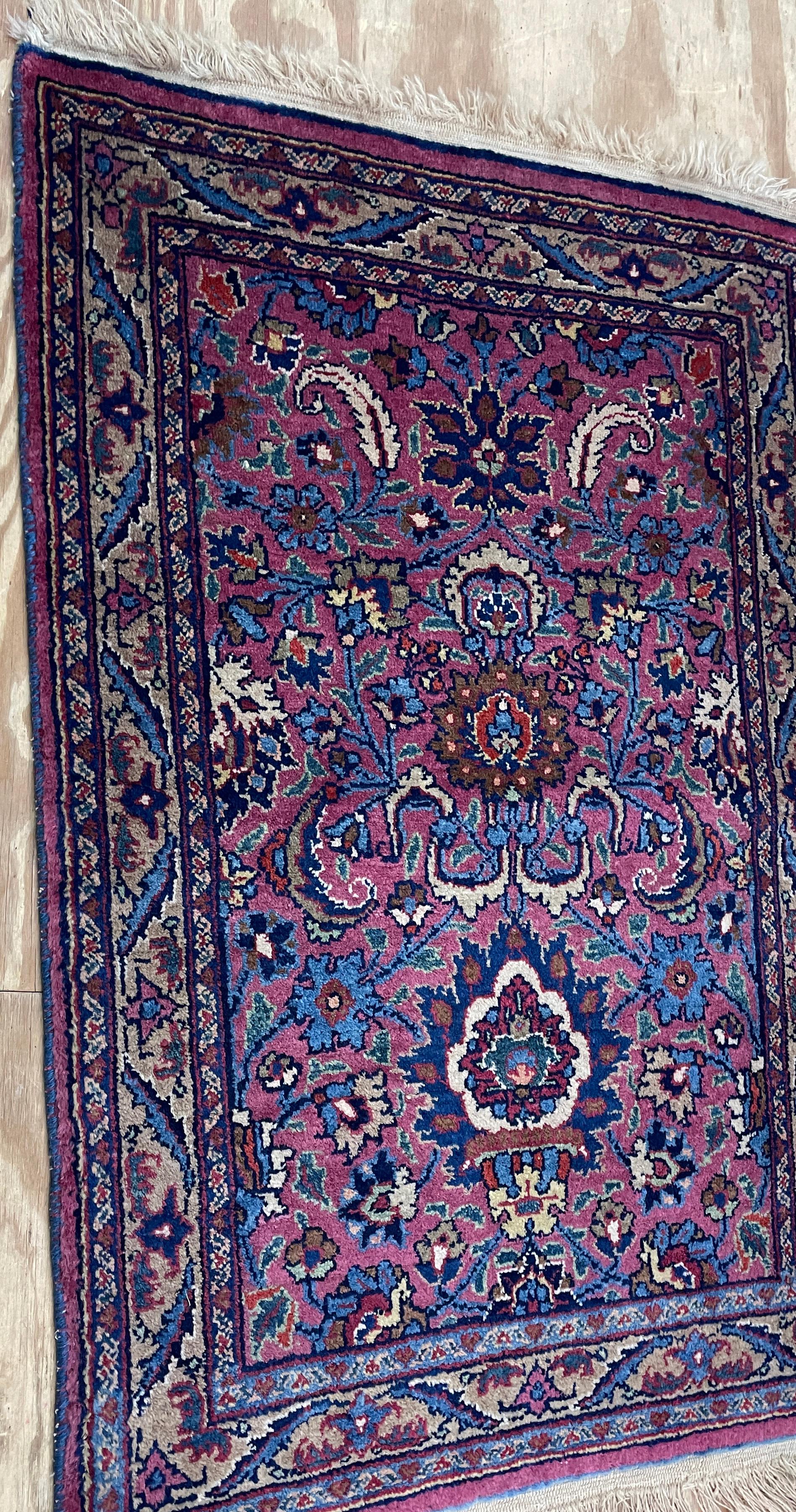 Antique Persian Mashhad Amogli Rug, Rare For Sale 1