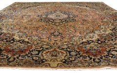 Antique Persian Mashhad Area Rug with Arabesque Baroque Regency Style