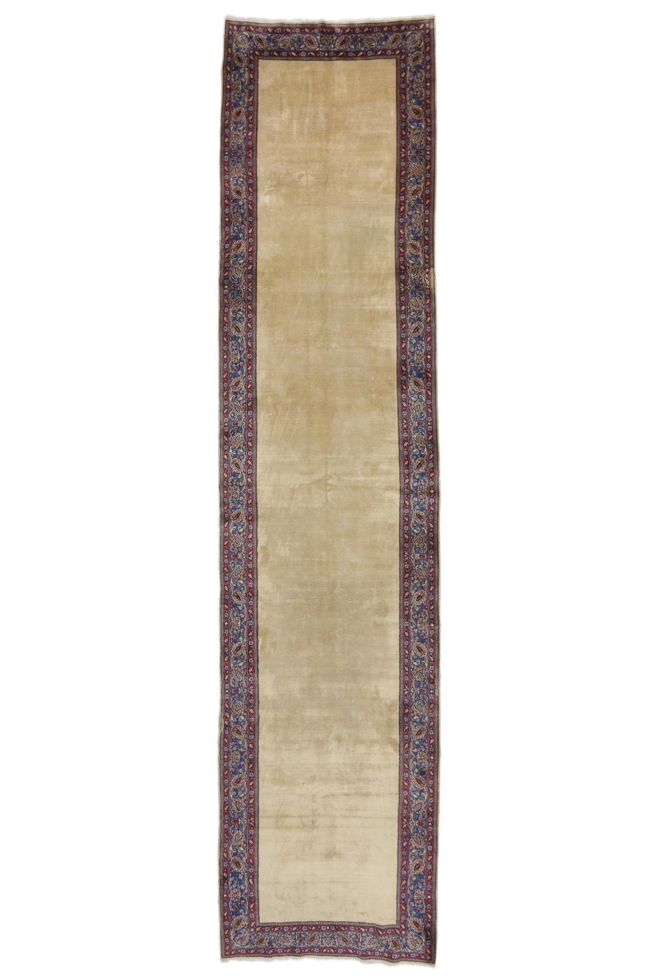 Antique Persian Mashhad Gallery Rug, Extra-Long Hotel Size Aisle Runner For Sale 2