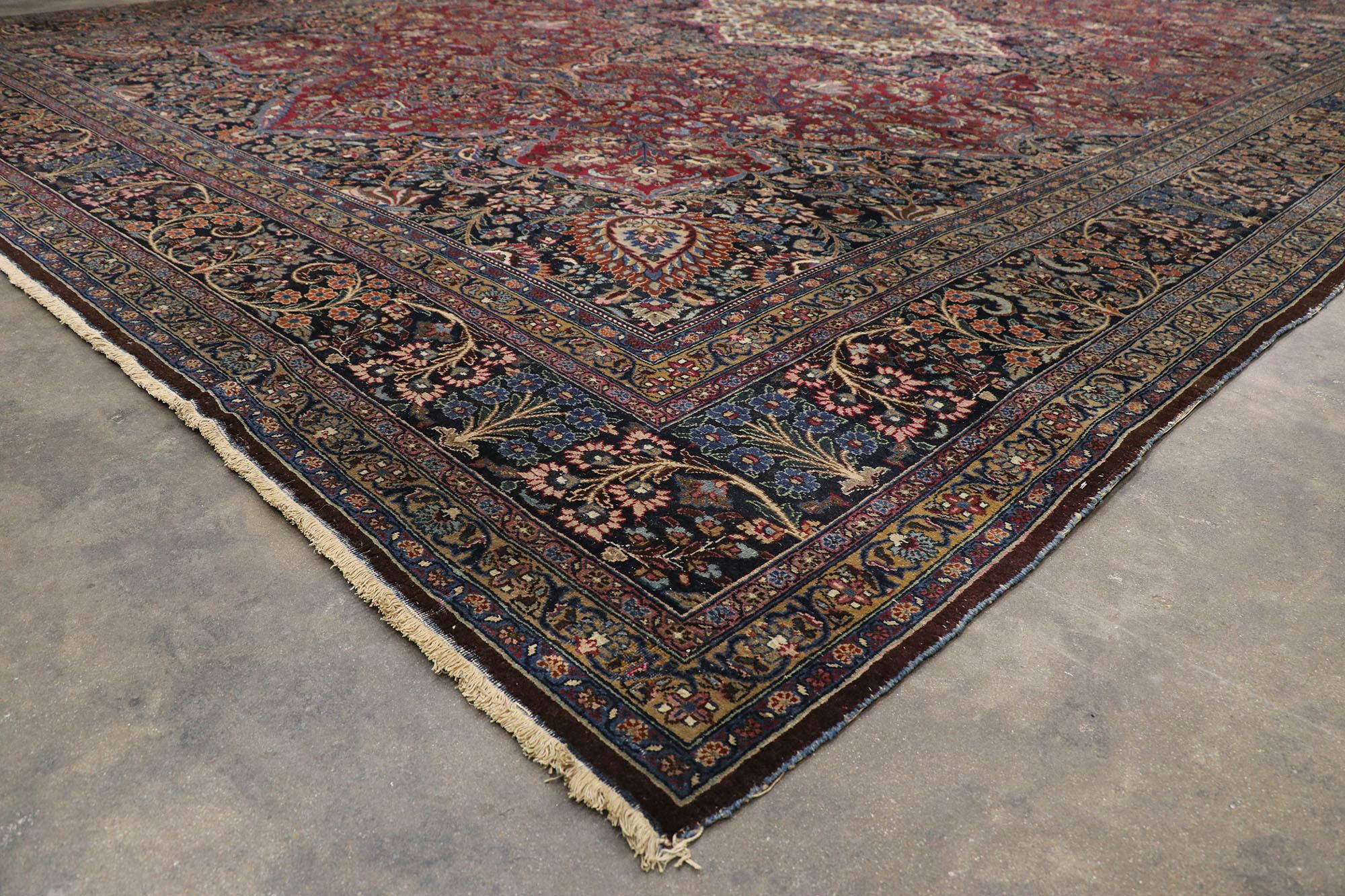 Persischer Mashhad-Teppich des späten 19. Jahrhunderts mit modernem Stil (Wolle) im Angebot