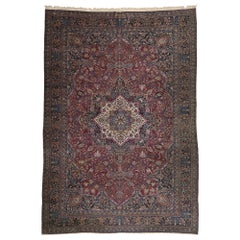 Late 19th Century Persian Mashhad Carpet with Modern Style