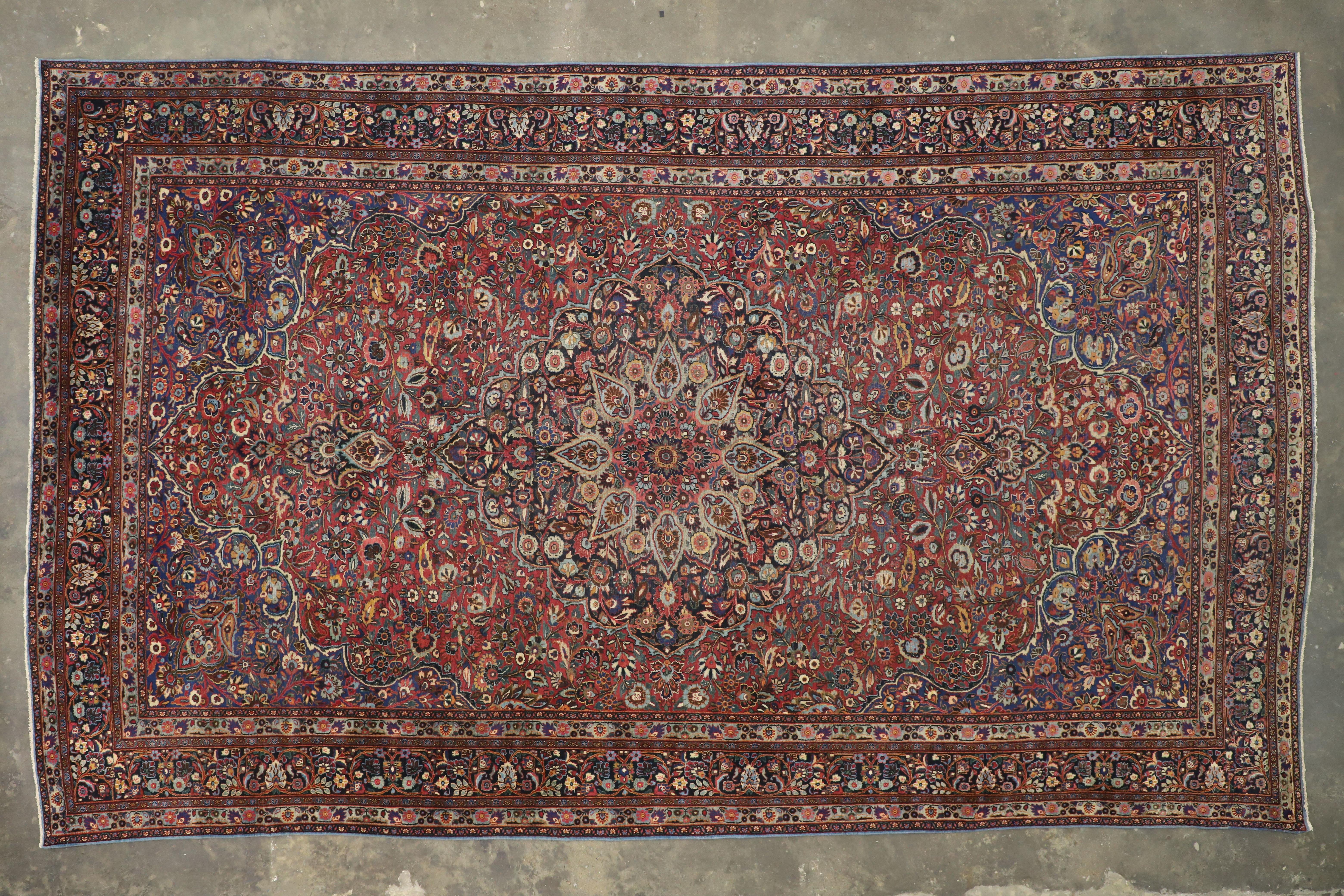 Antique Persian Mashhad Rug, 10'05 X 17'02 For Sale 2
