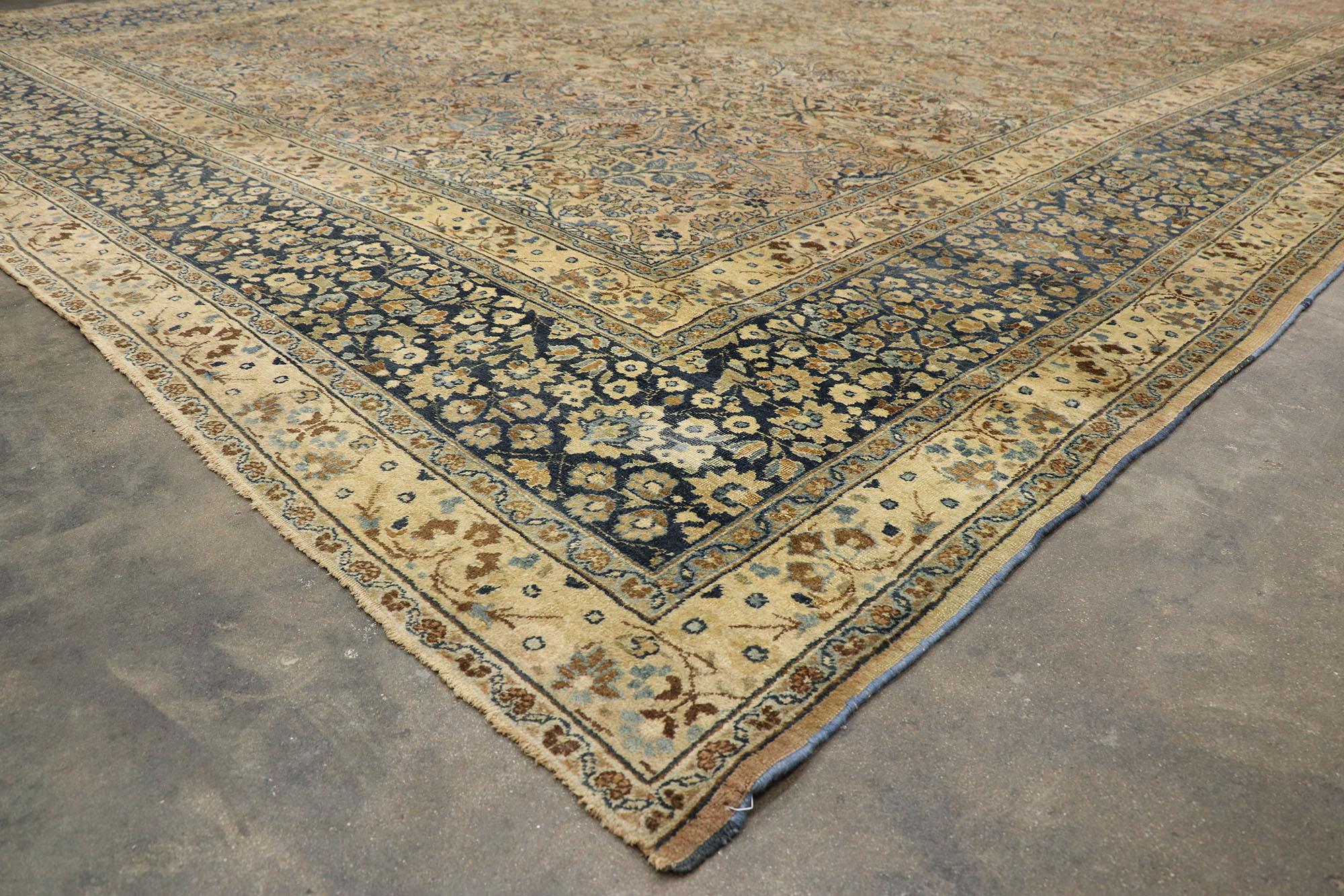 20th Century Oversized Antique Persian Mashhad Rug, Hotel Lobby Size Carpet For Sale