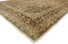 Antique Persian Mashhad Palace Size Rug with Starburst Medallion