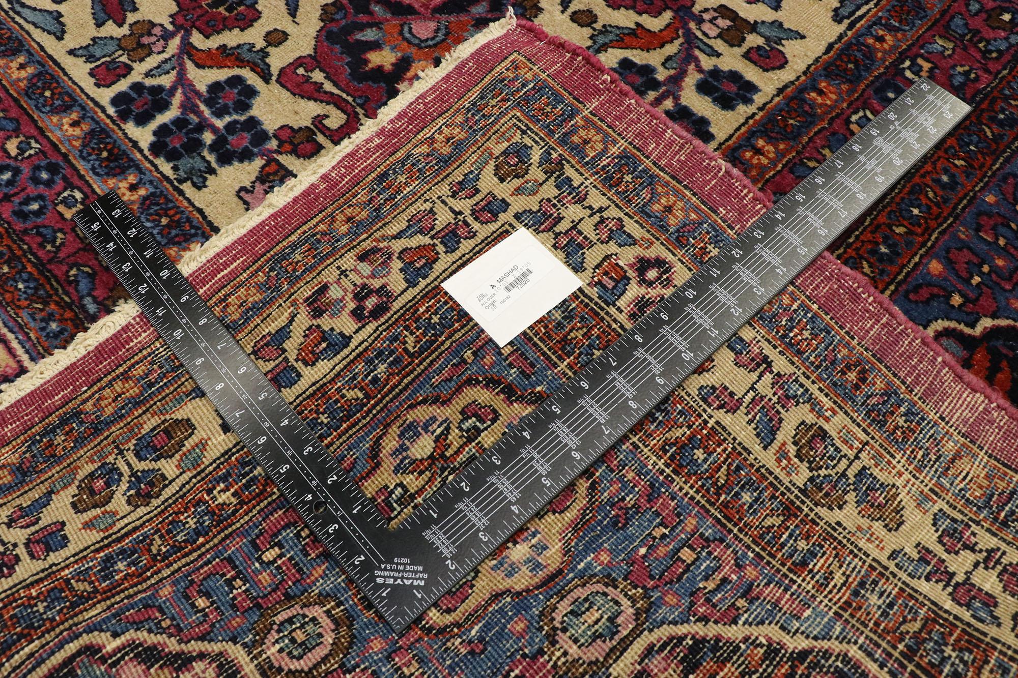 Antique Persian Mashhad Palace Size Rug with Venetian Ottoman Style In Good Condition For Sale In Dallas, TX