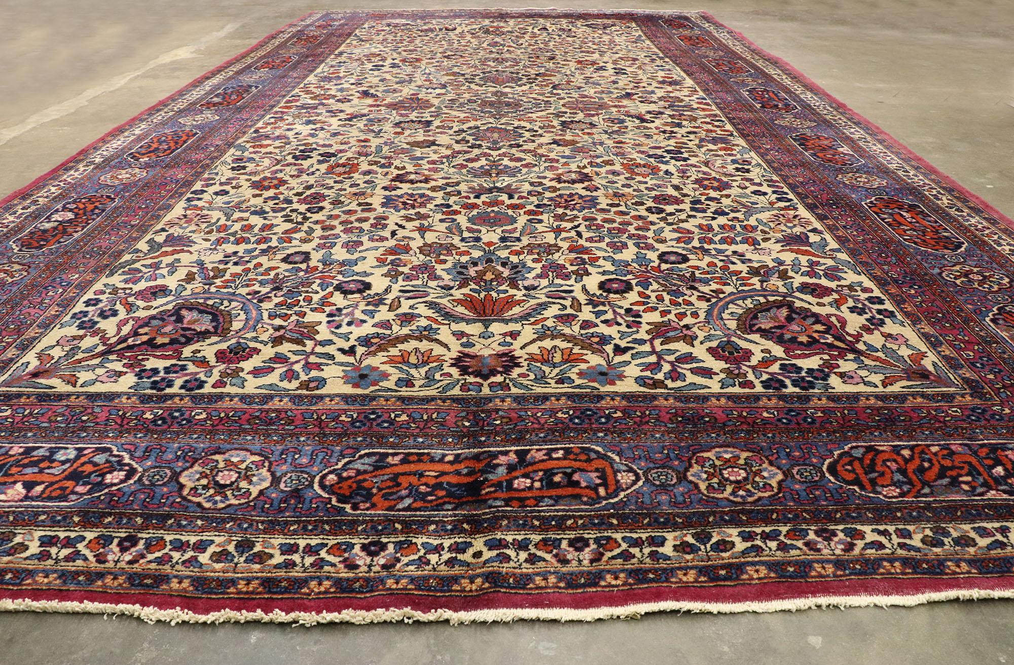 Wool Antique Persian Mashhad Palace Size Rug with Venetian Ottoman Style For Sale