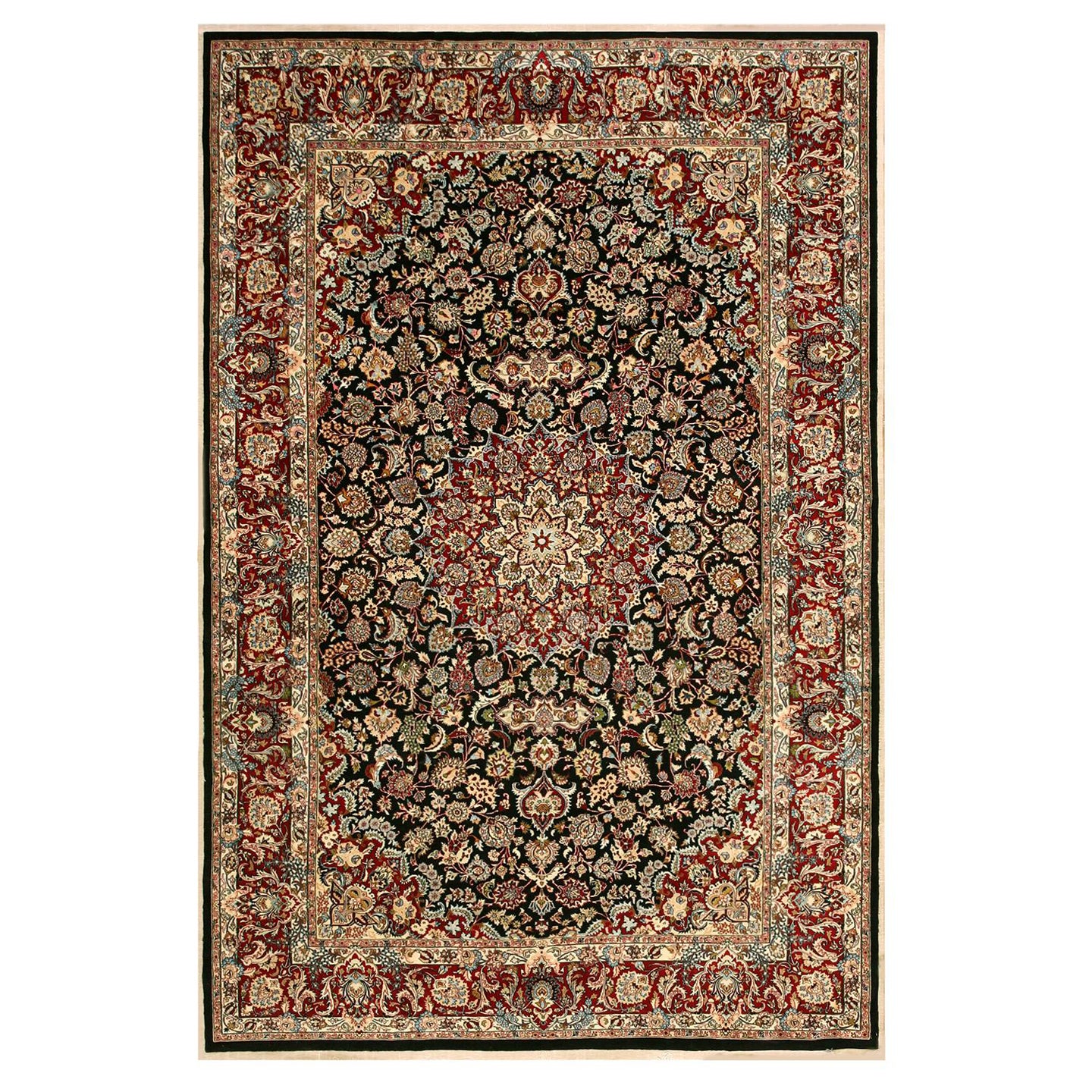 Ancien tapis persan Mashhad d'antiquités - 1,80 m x 2,90 m en vente
